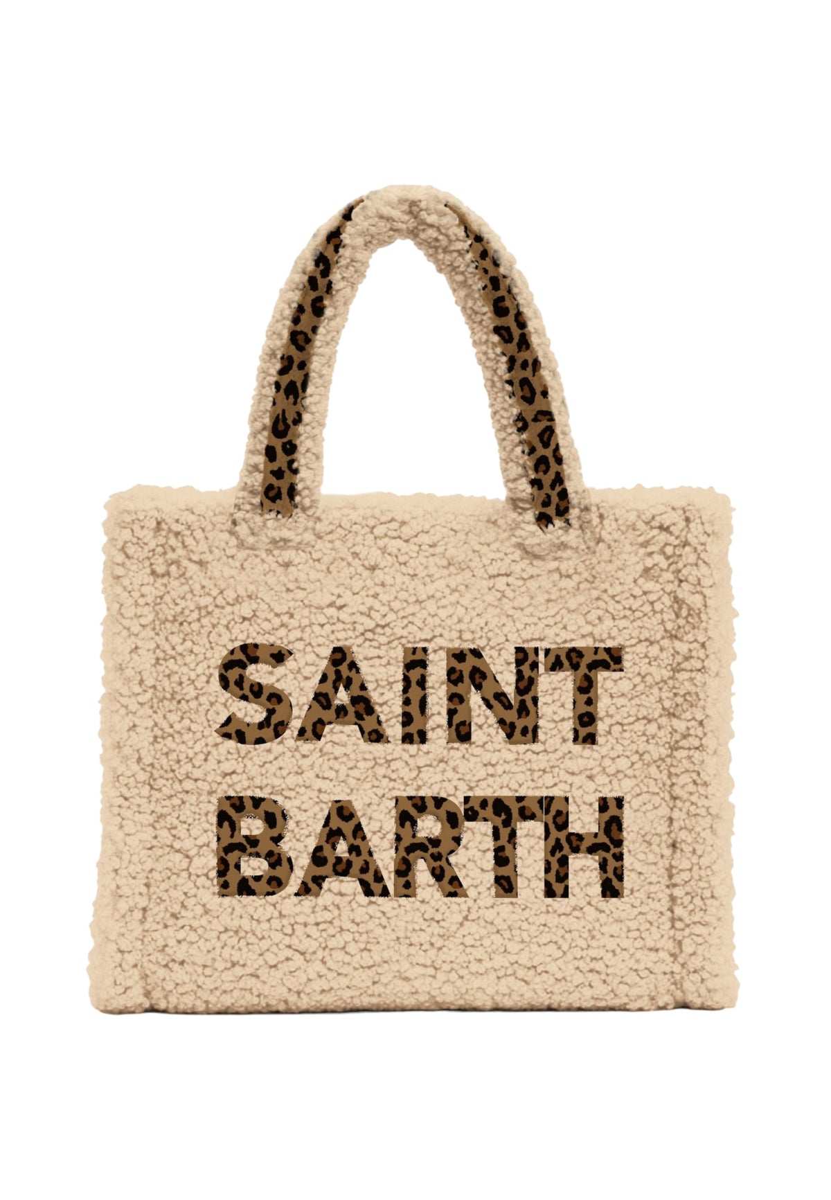 Borsa A Spalla Donna Mc2 Saint Barth Logo Sul Davanti, Doppi Manici, Il Logo Saint Barth Sul Davanti Vanity Teddy VANI042-MAXI-LOGO-LEOPARD