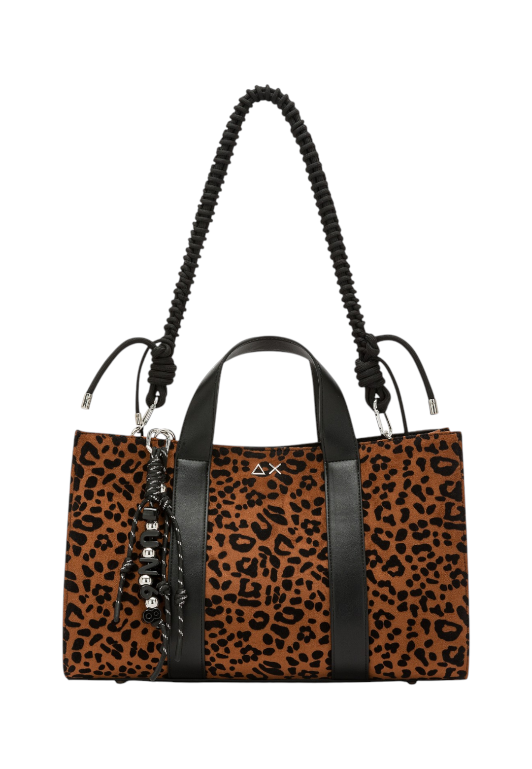 Borsa A Mano Donna Sun68 Midi Bag, Doppio Manico, Tracolla Regolabile, Chiusura Con Coulisse E Sacca Interna, Charm Logato Animalier Y46242