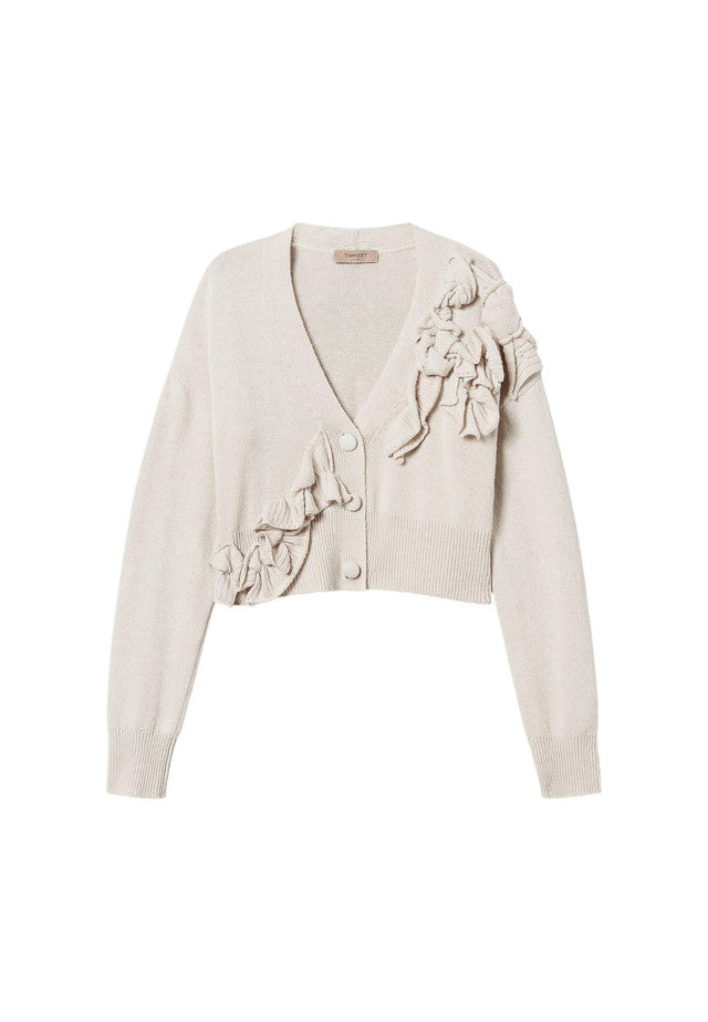 Cardigan  Donna Twinset In Maglia Con Motivo Rouches  242TP3300