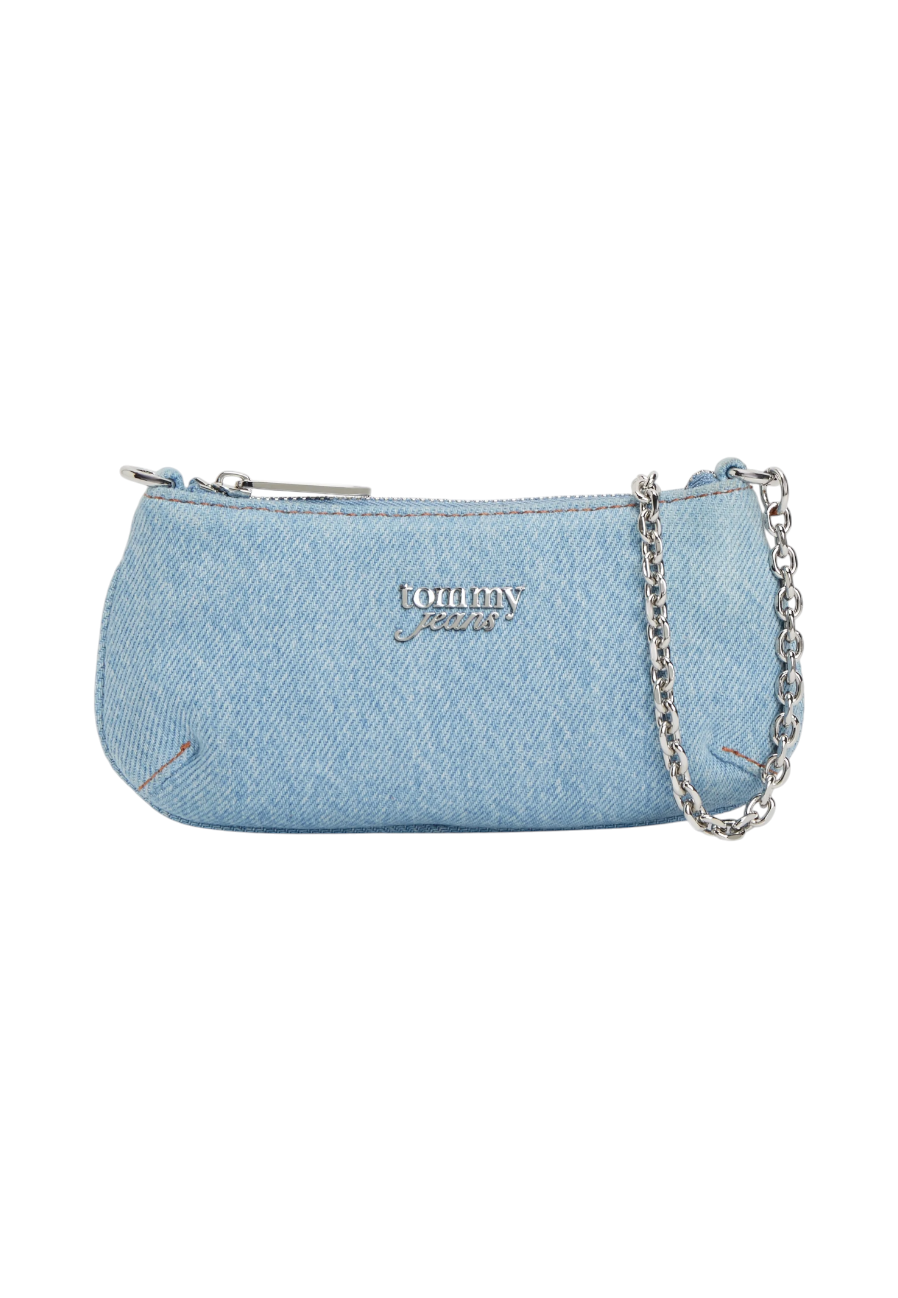 Portafoglio Con Zip Donna Tommy Jeans In Denim Con Catenella Tjw Cool Denim AW0AW18881