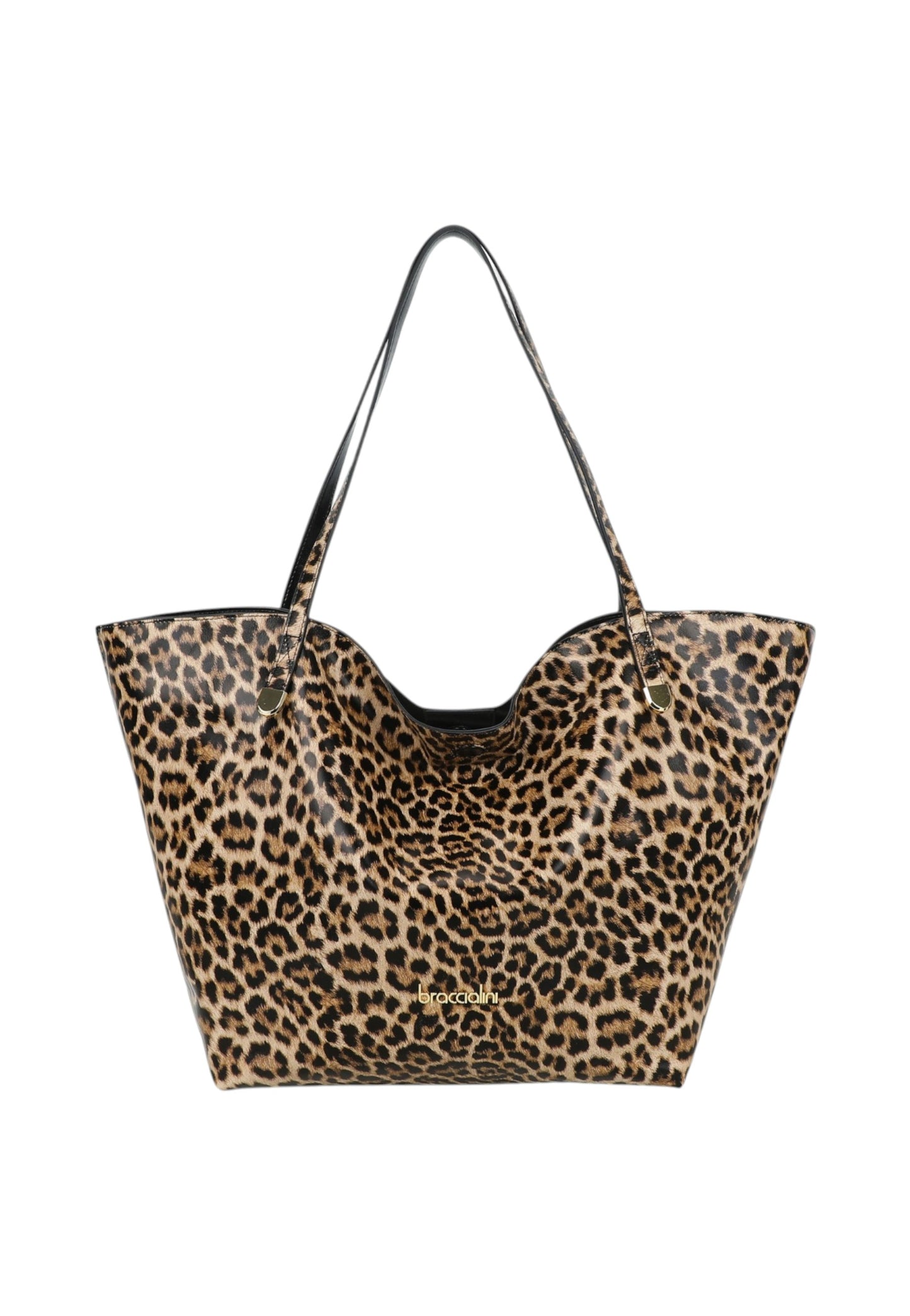 Borsa A Spalla Donna Braccialini Shopping In Pelle Con Stampa Leopard Ariel B19031PP