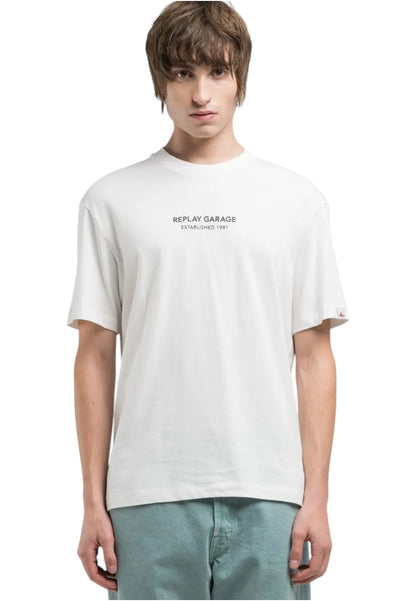 T-Shirt Manica Corta Uomo Replay Relaxed Fit Con Stampa