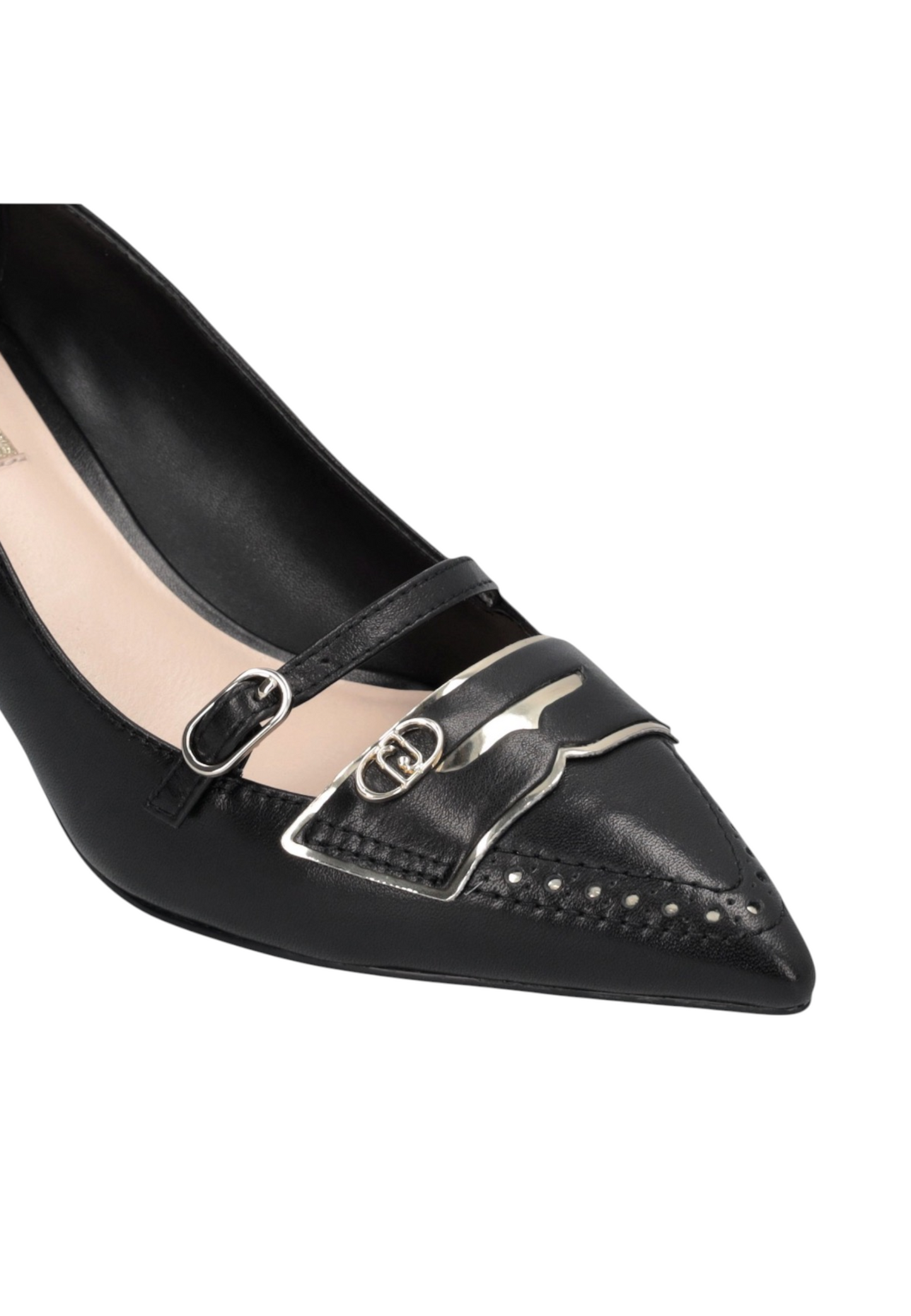 Decollete  Donna Liu Jo In Pelle Con Tacco Kitten E Cinturino Decorativo Deva 20 SF6011PX885