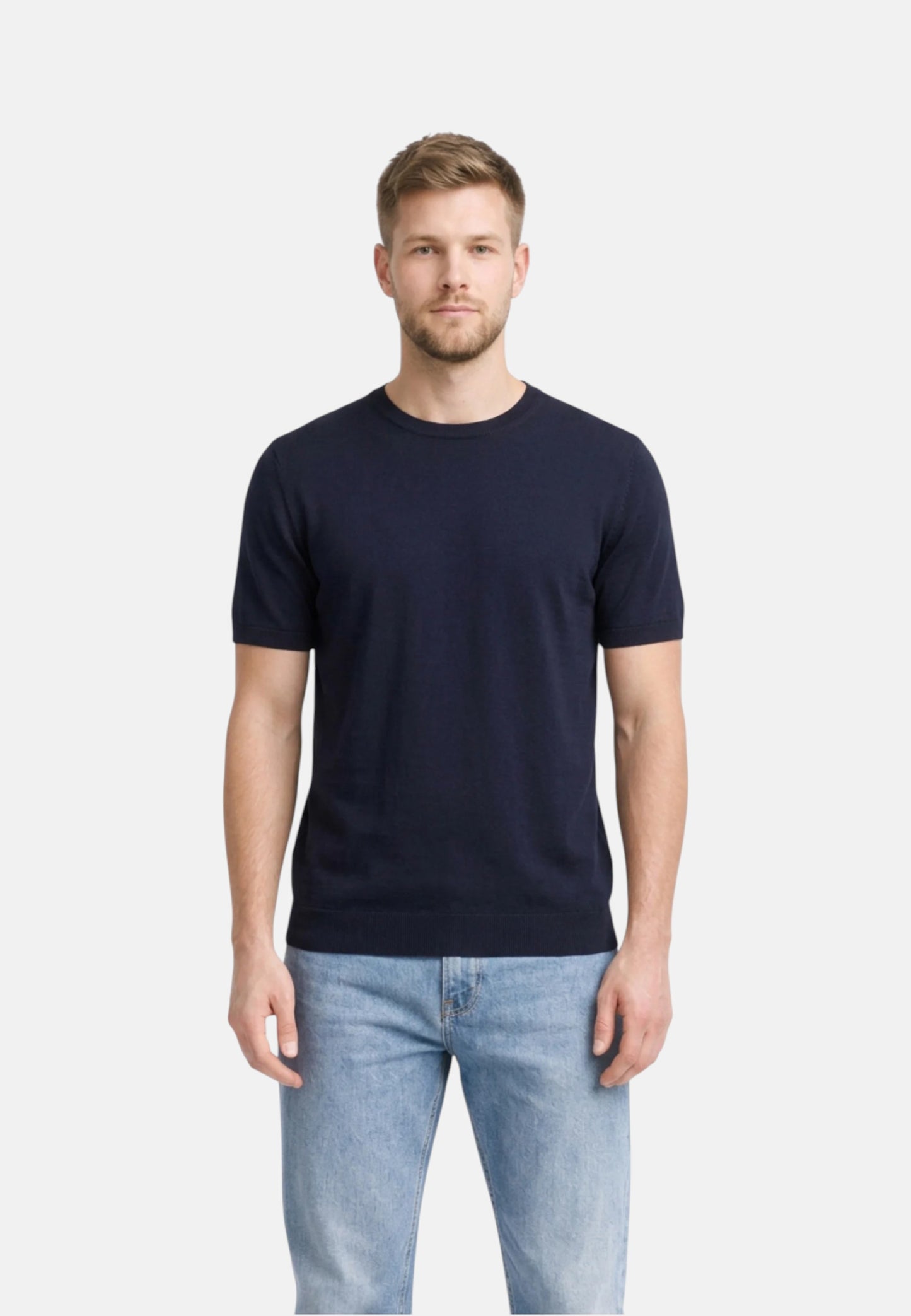 Maglia A Girocollo Uomo Liu Jo Manica Corta In Cotone E Seta  QXX067MA19R