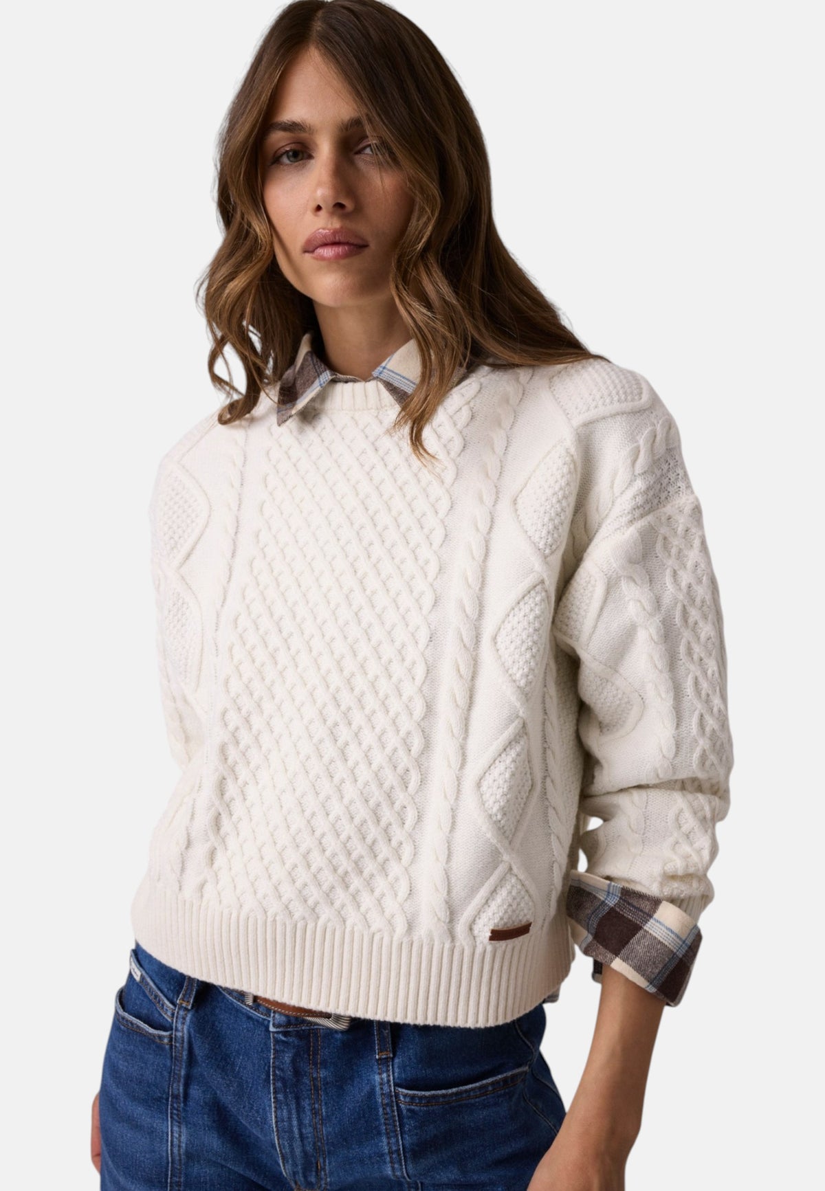 Maglione A Girocollo Donna Guess Lavorazione a trecce Gj W6BR15Z1260