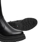 Stivaletti Chelsea Donna Nero Giardini Tomaia in pelle, cinturino decorativo con fibbia, inserti elastici, punta tonda, suola carrarmato, Made in Italy  I618020D