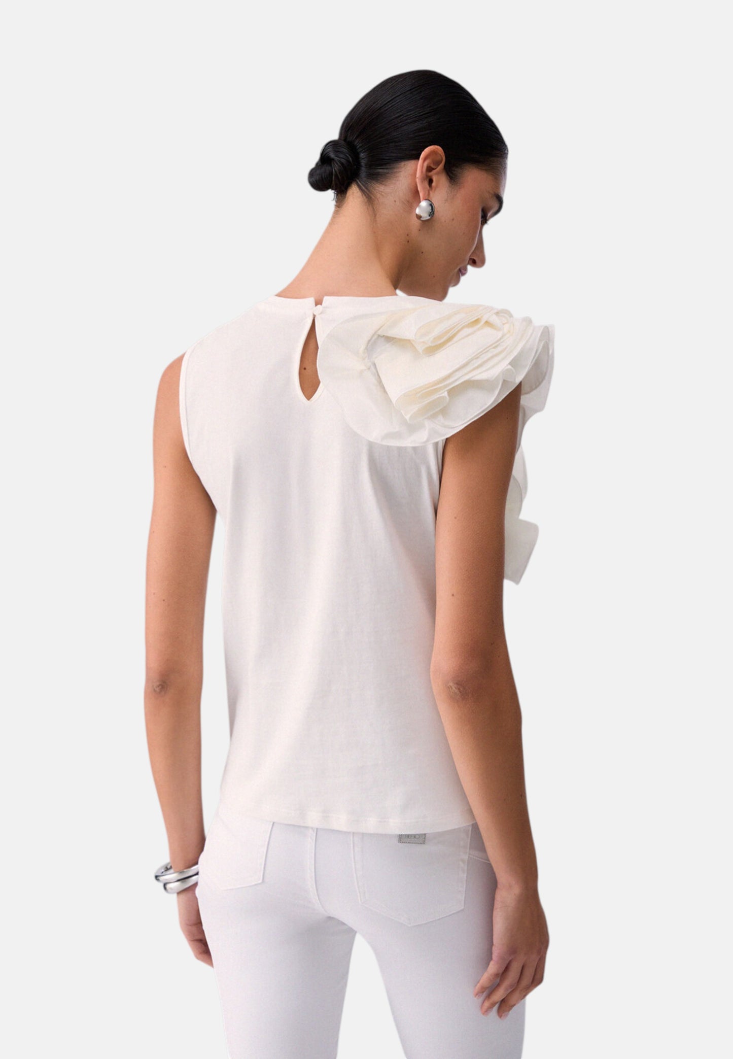 T-Shirt Manica Corta Donna Liu Jo Con Volant  CA6385J6308