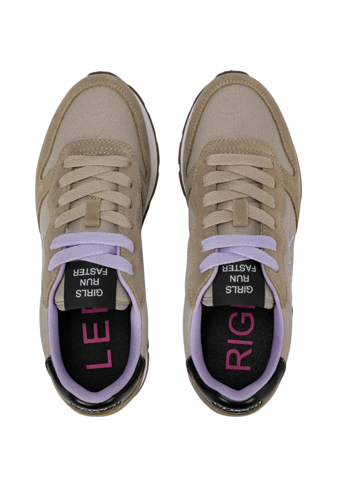 Sneakers Basse Donna Sun68 Stile Running, Nylon E Suede, Logo Ricamato Ally Solid Z46201