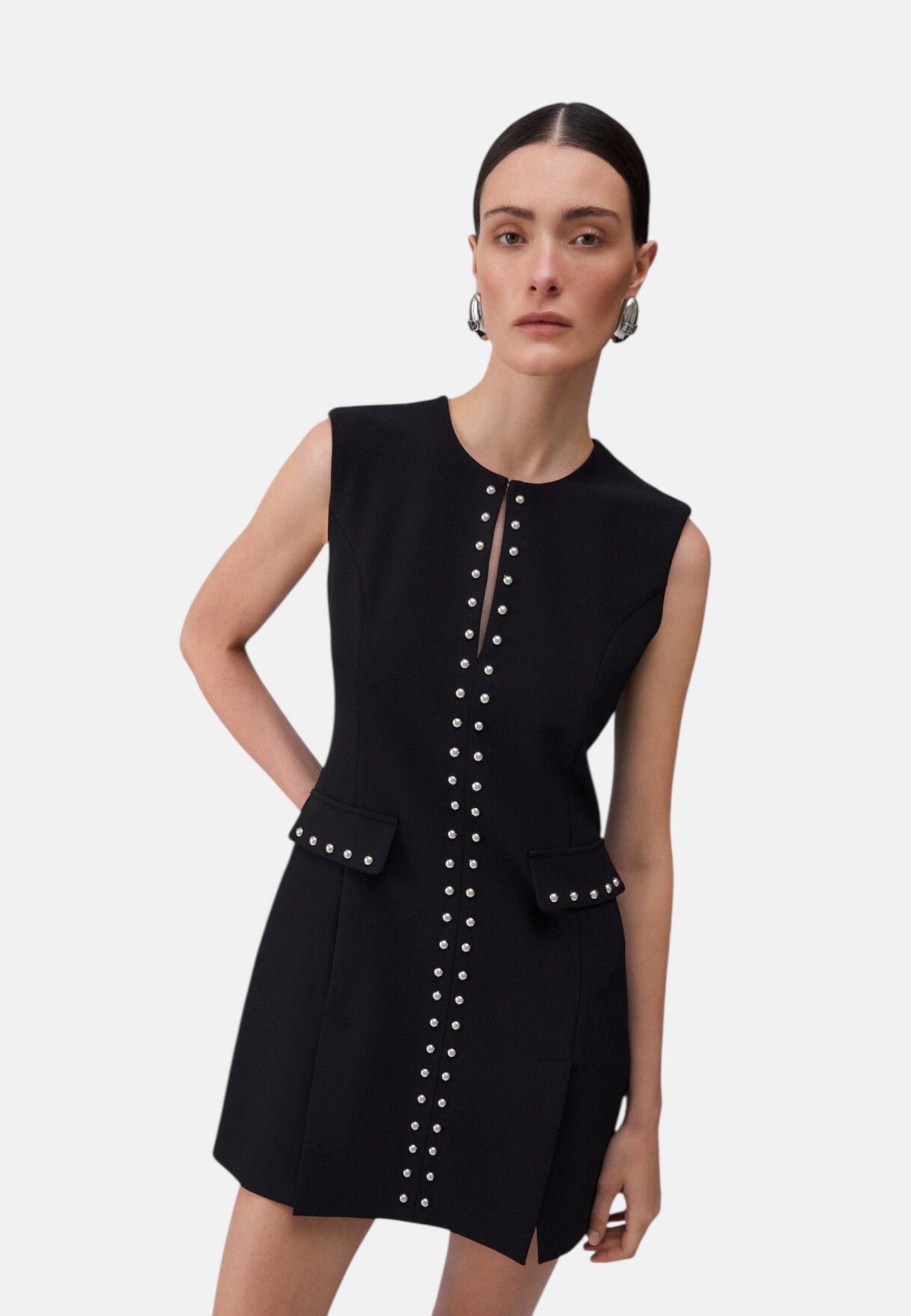 Vestito Corto Donna Liu Jo Tessuto Navetta Con Borchie  WA6119T2527