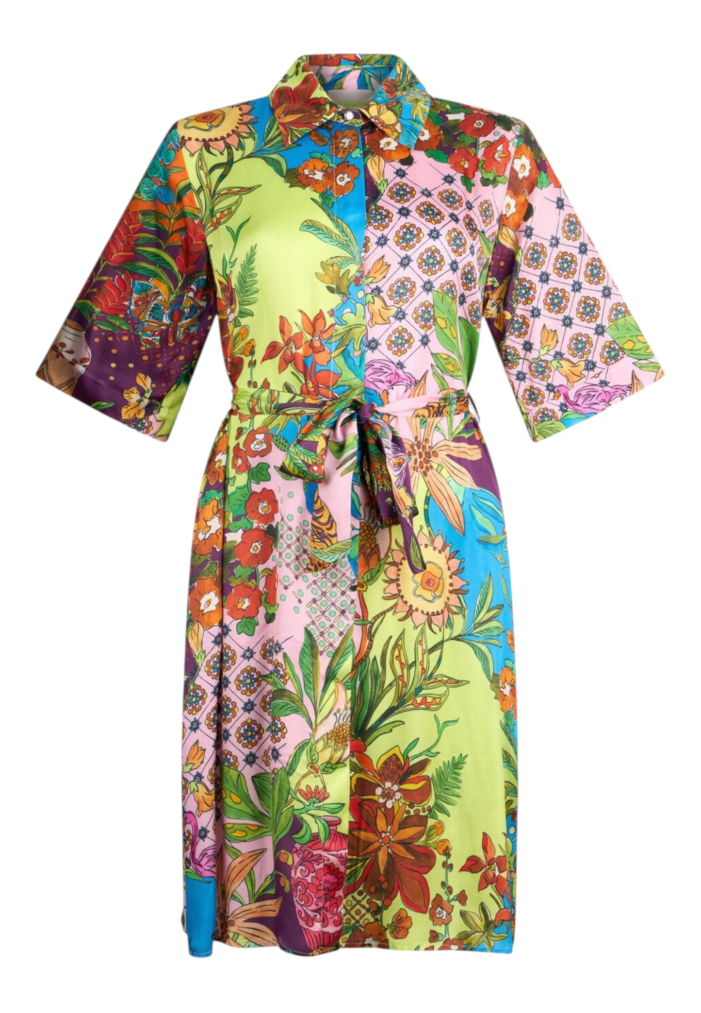 Vestito Corto Donna Liu Jo Tessuto Navetta Stampa All Over Rainbow Tiger Eco Line WA6482T471A