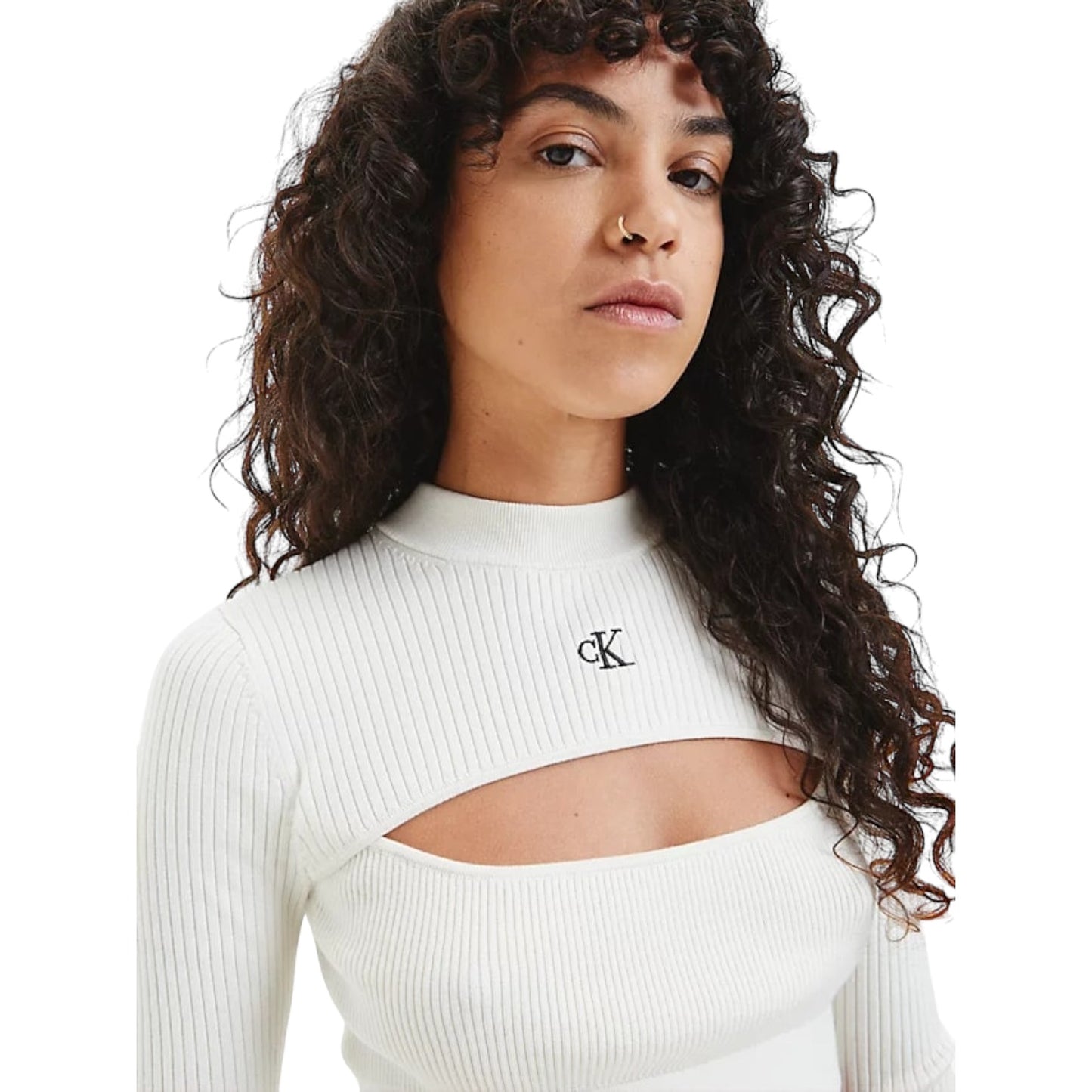 Maglione A Girocollo Donna Calvin klein Jeans Crop Cut Out Neckline J20J220446