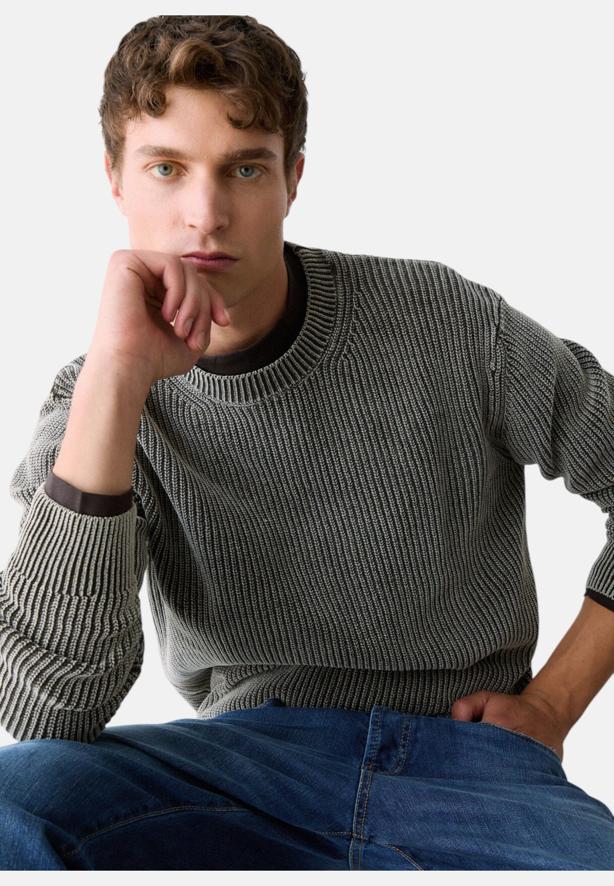 Maglione A Girocollo Uomo Liu Jo A Coste Inglesi  QF6267MAB25