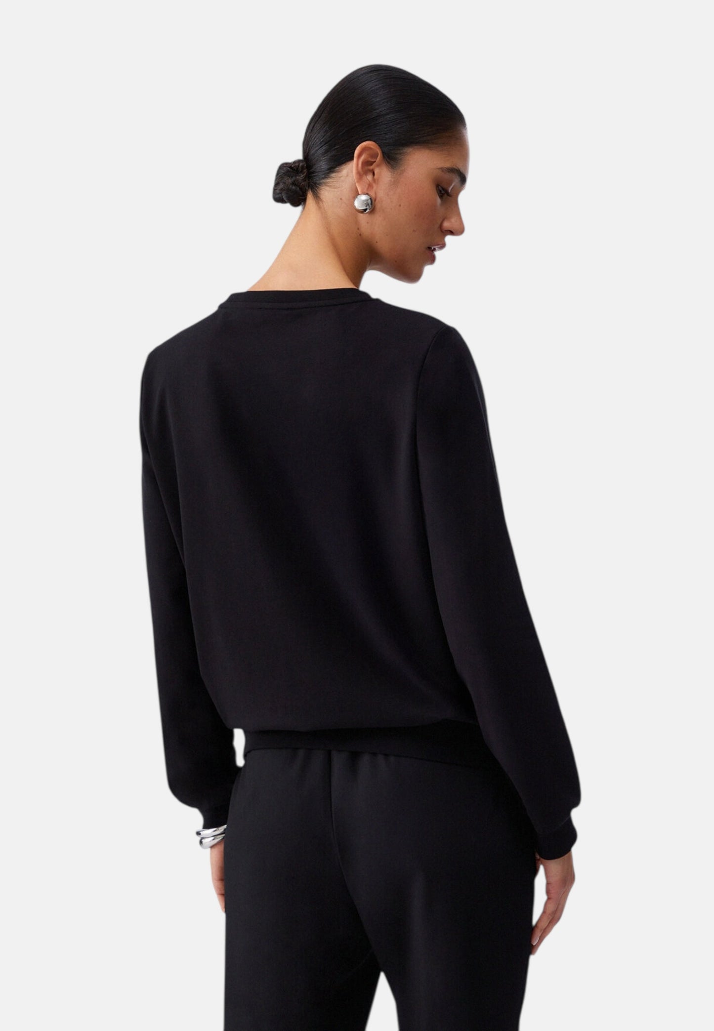 Felpa A Girocollo Donna Liu Jo Logo Strass Linea Eco TA6073FS090