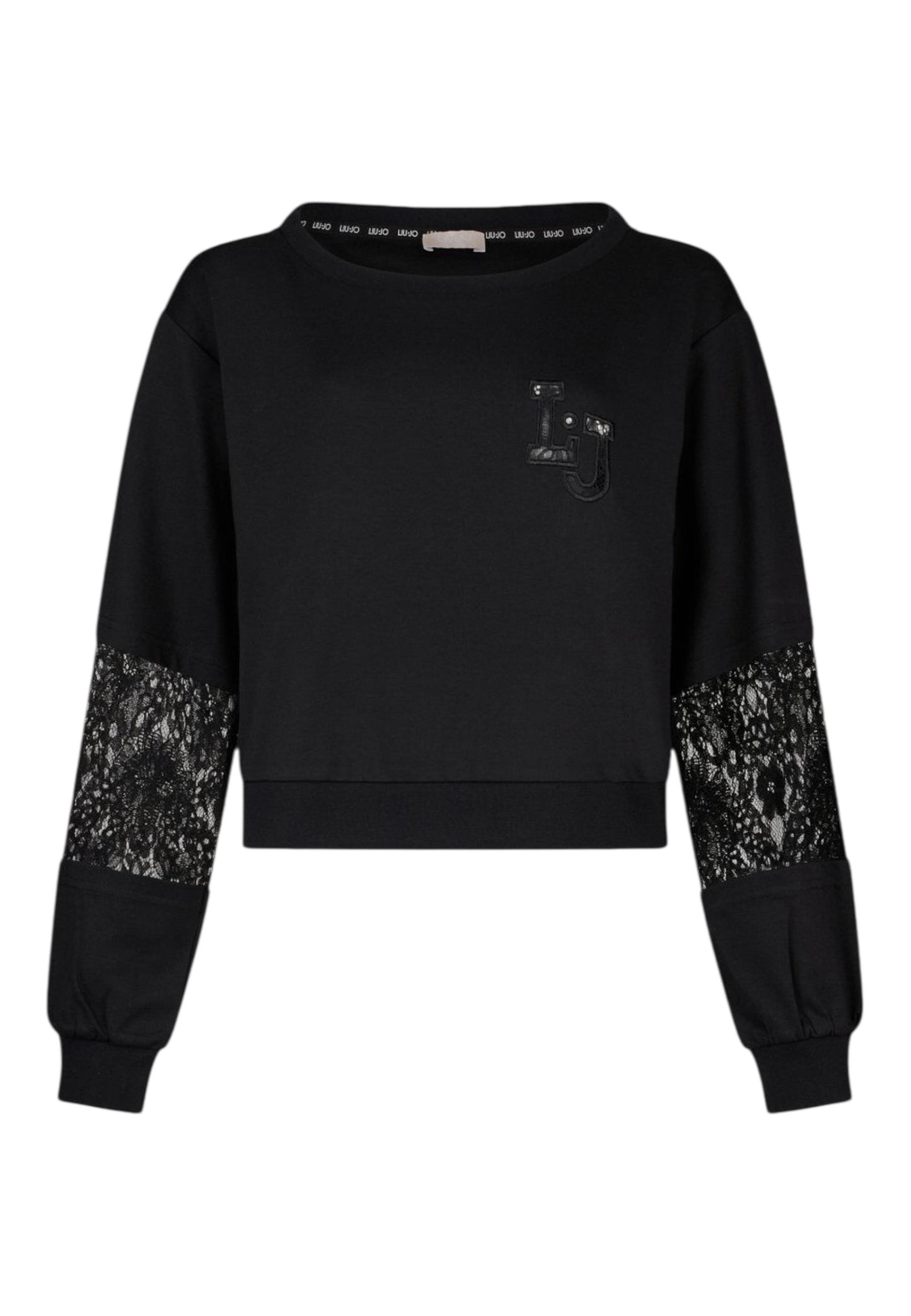 Felpa A Girocollo Donna Liu Jo Con Inserti In Pizzo  TA6282J3855