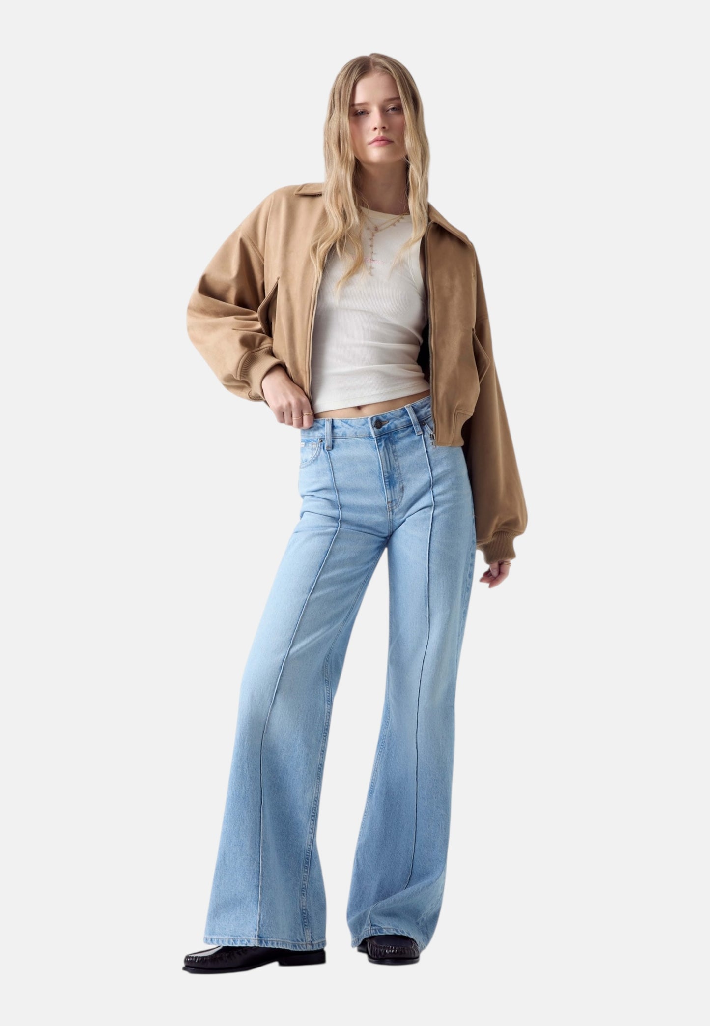 Pantaloni Flare Fit Donna Guess Glory Vintage Light Gj High Rise W6RA0RD6335