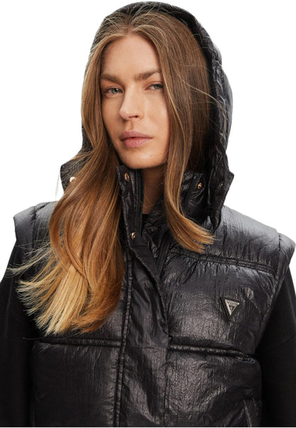 Gilet Con Cappuccio Donna Guess Crop Ernestine W5YL11WHDO2