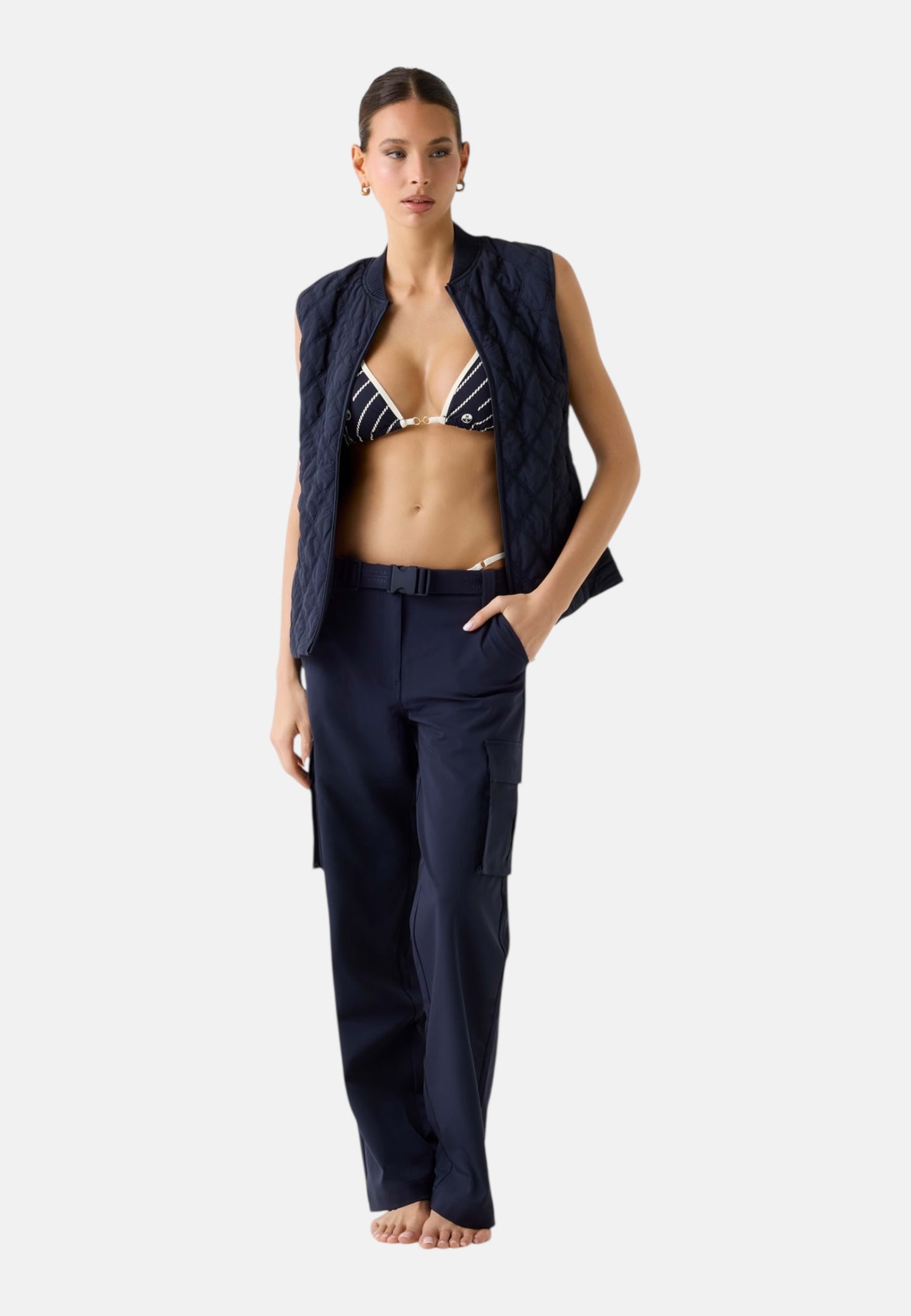 Pantaloni Cargo Donna Guess Straight Leg Guessxns Long W6GB01W1416