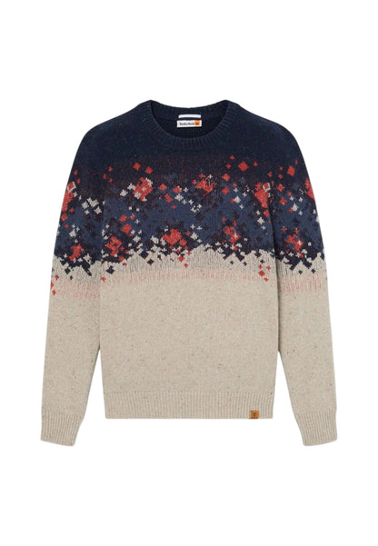 Maglione A Girocollo Uomo Timberland  Fairisle Sweater Silver Blue TB0A6H2K