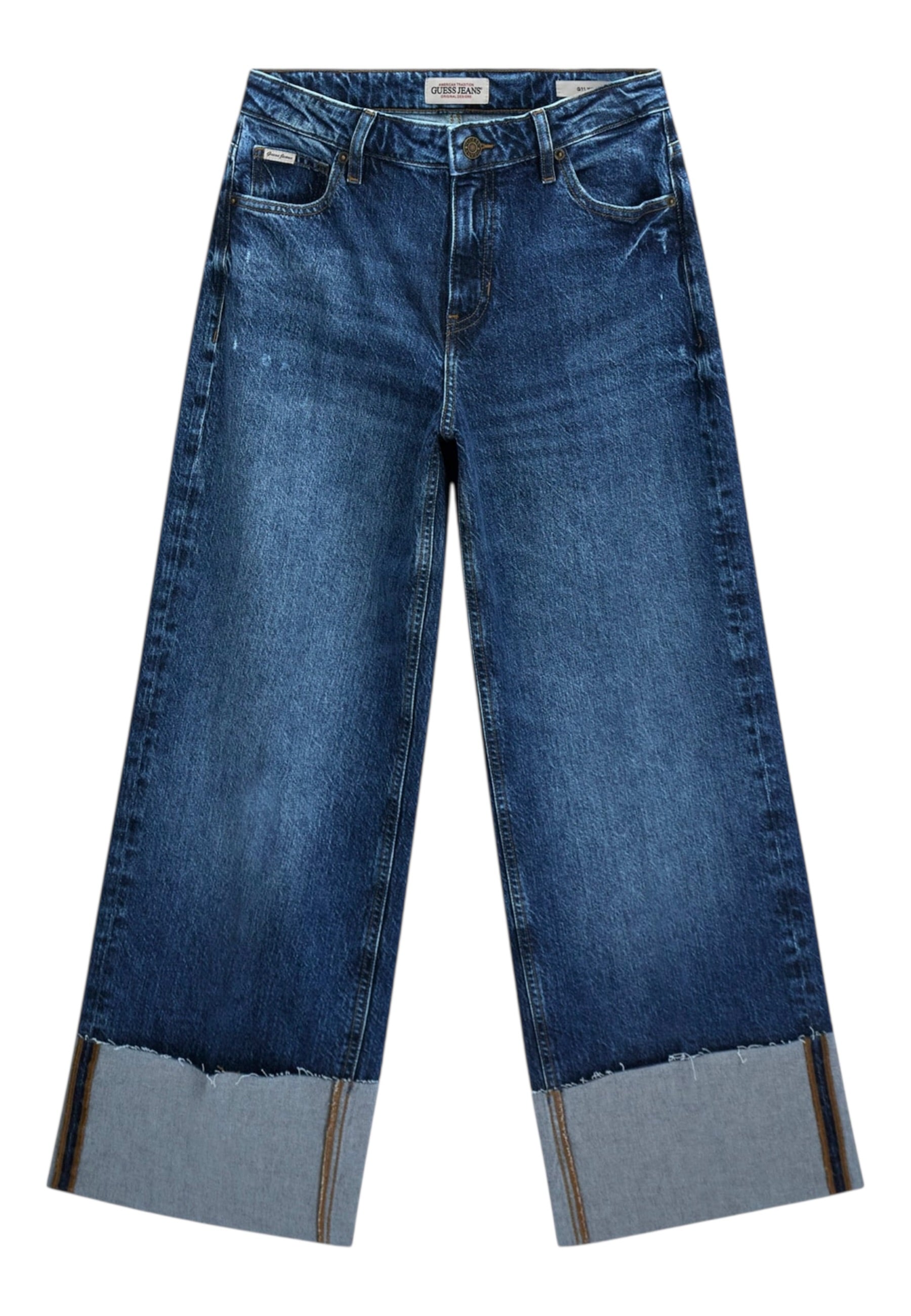 Jeans Wide Leg Donna Guess Vein Dark Used Gj Wide Leg Cuffed W6RA2BD5M5L