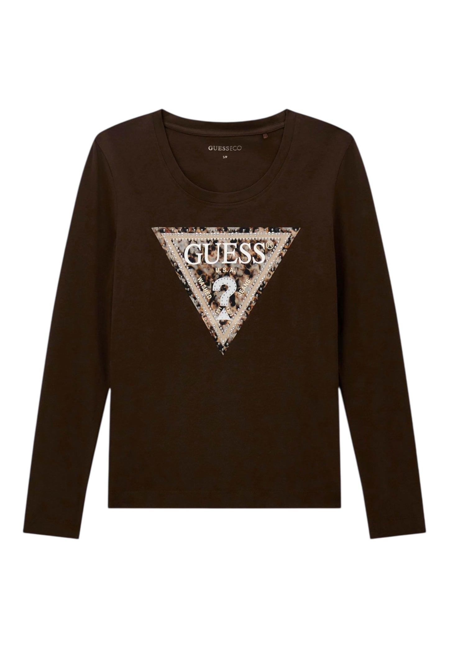 T-Shirt Manica lunga Donna Guess  Leo Triangle W6RI33J1314