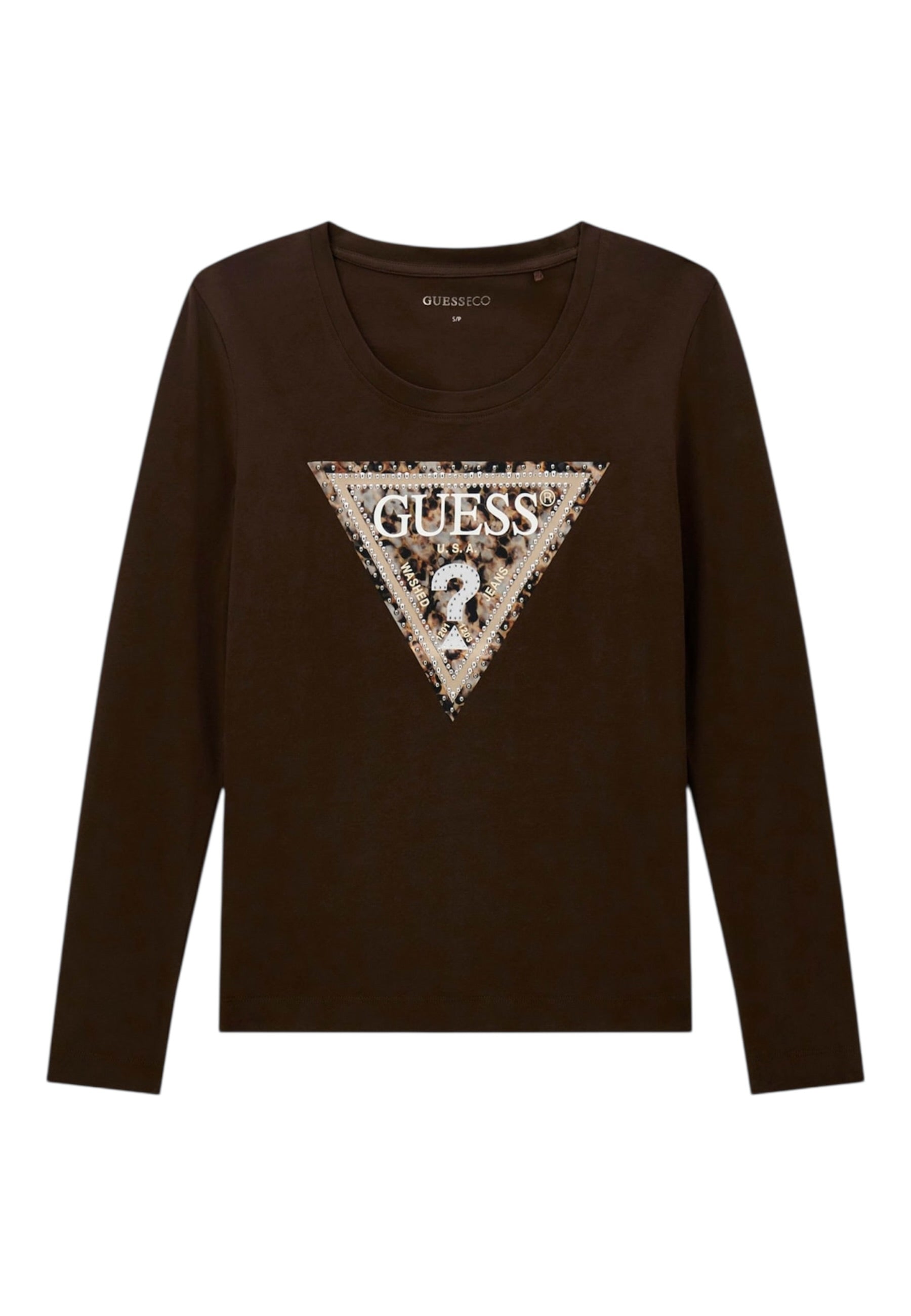 T-Shirt Manica lunga Donna Guess  Leo Triangle W6RI33J1314
