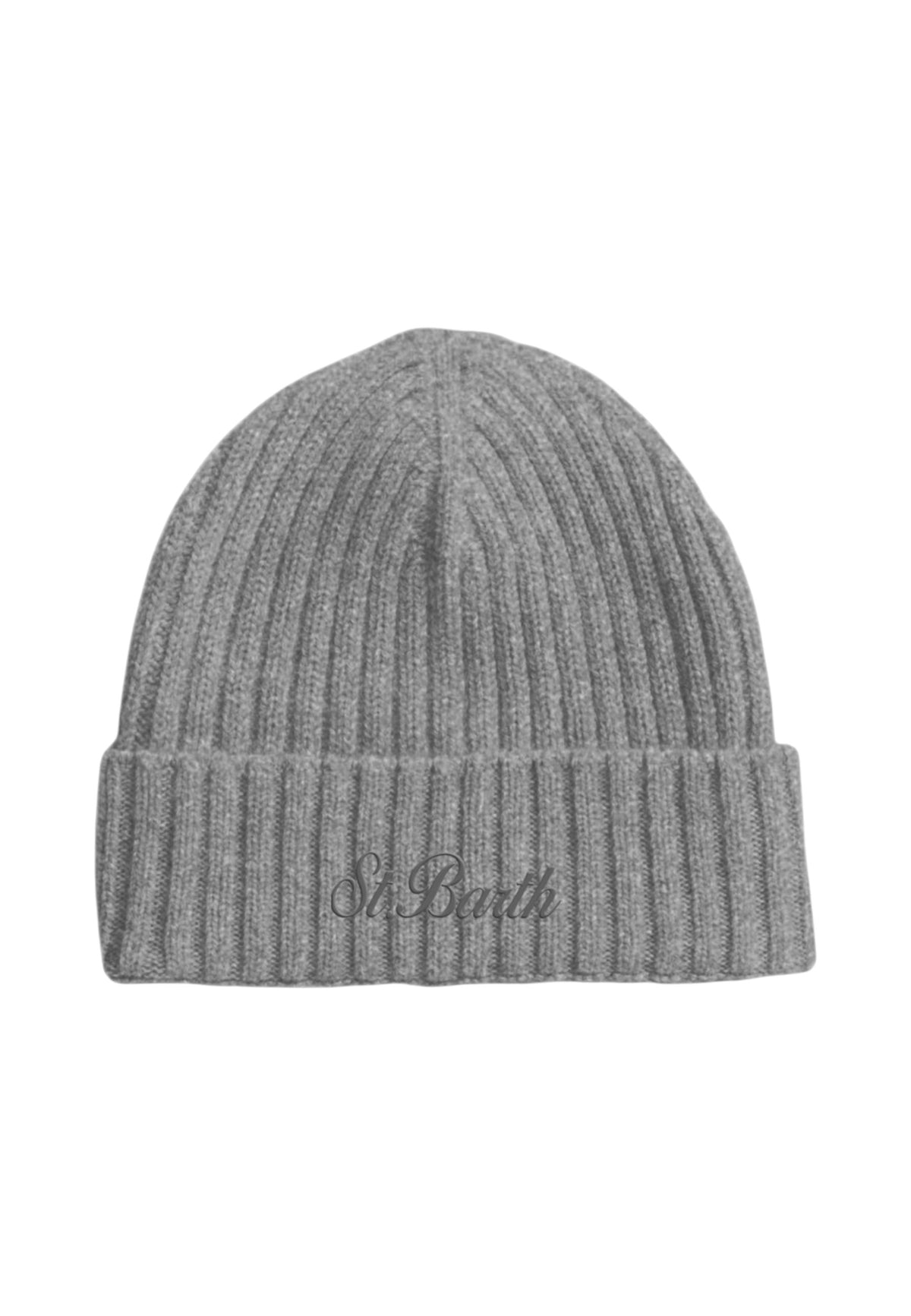Berretto  Uomo Mc2 Saint Barth Lavorazione A Coste, Risvolto, Logo Ricamato Wengen Wool WENG027
