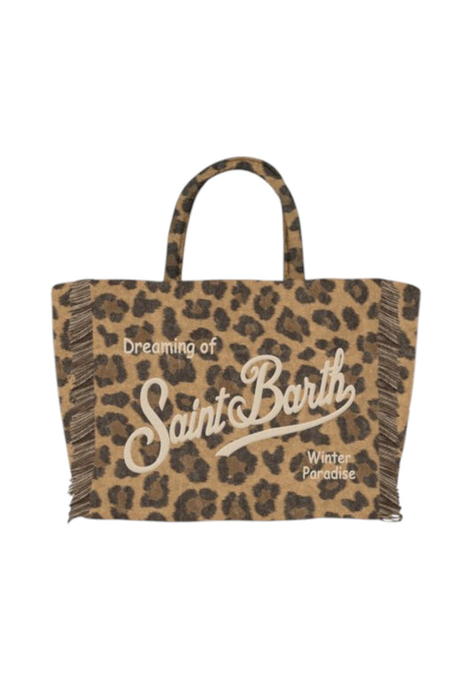 Borsa A Mano Donna Mc2 Saint Barth Leopard Midi Embroidery Colette Felt COL0037