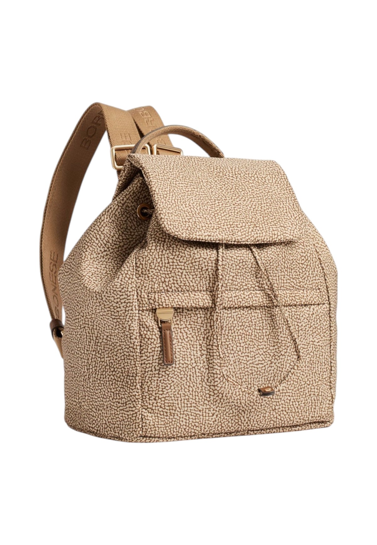 Zaino  Donna Borbonese Formato medio, Patta, Manico superiore, Spallacci, Tessuto riciclato, Stampa OP B-Club 91010347X95