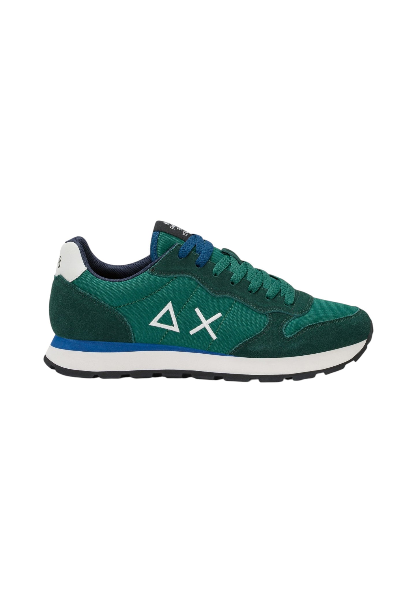 Sneakers Basse Uomo Sun68 Stile Running, Logo Ricamato, Nylon E Suede Tom Solid Z46101