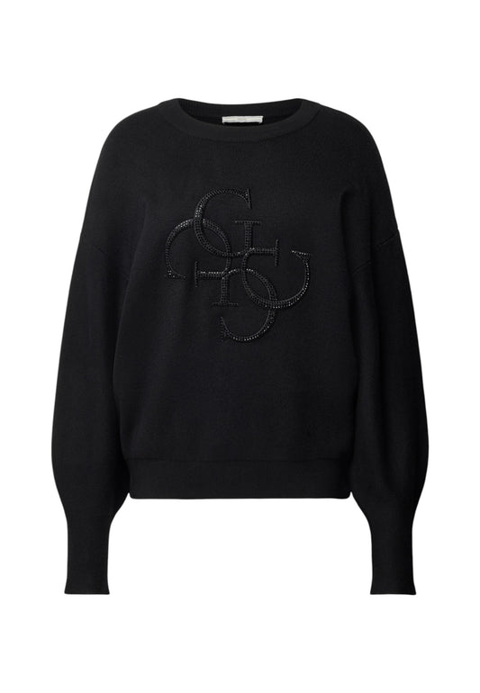 Maglia A Girocollo Donna Guess Manica A Pipistrello Emerie 4G Logo