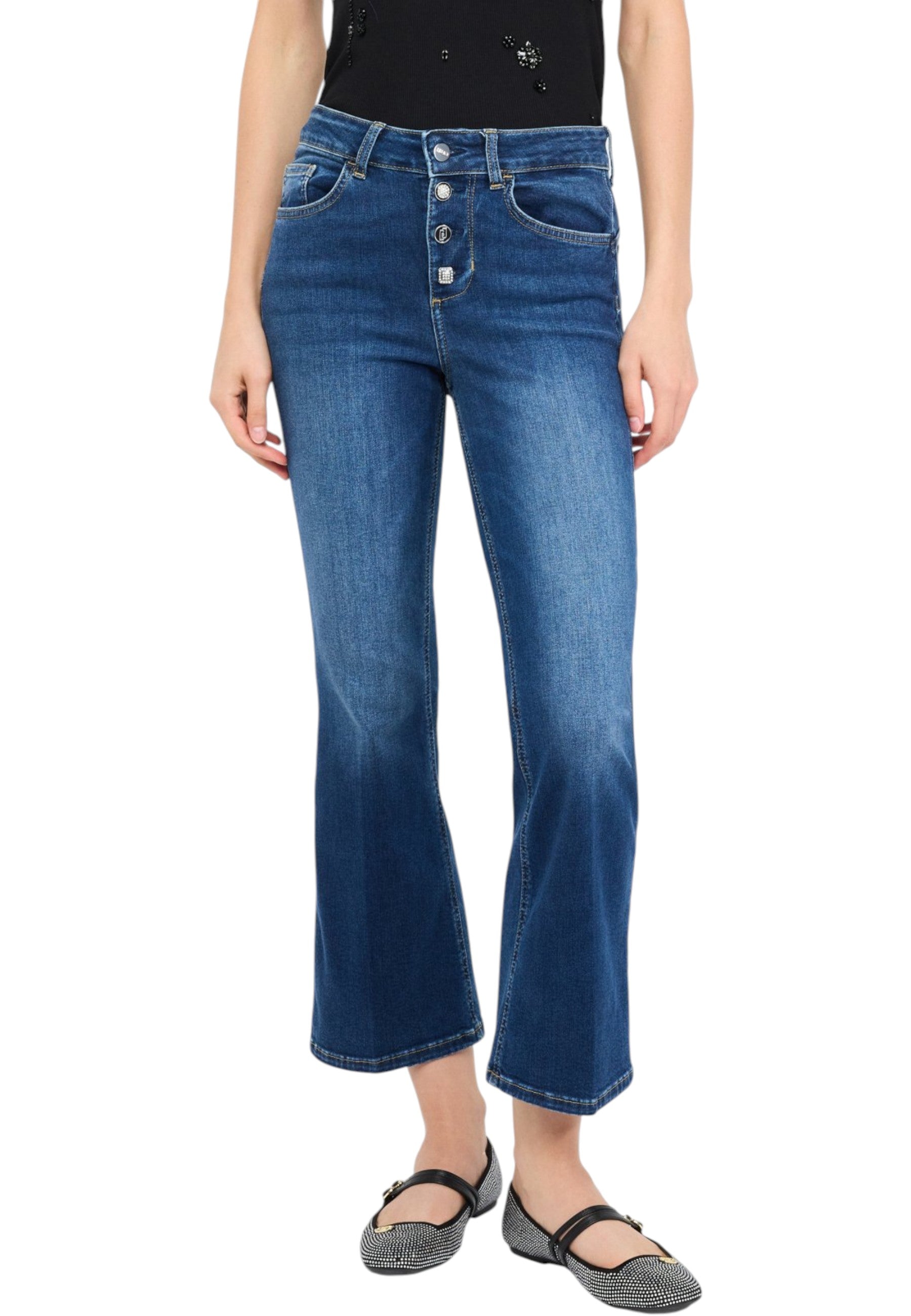 Jeans Flare Fit Donna Liu Jo Bottom Up Vita Alta Princess UF5040D4615