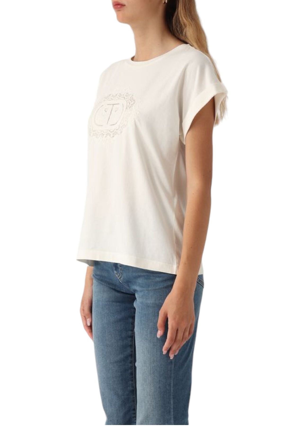 T-Shirt Manica Corta Donna Twinset Con Ricamo  241TT2144