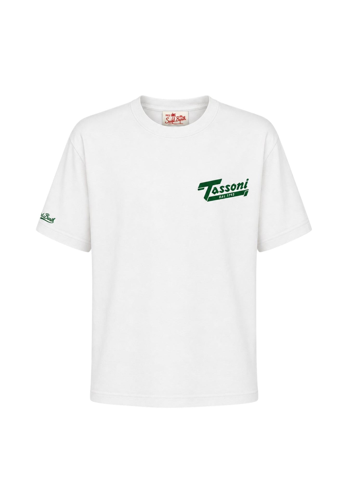 T-Shirt Manica Corta Uomo Mc2 Saint Barth Stampa/Ricamo Fronte E Retro Tassoni Lusso Portland PRL0002