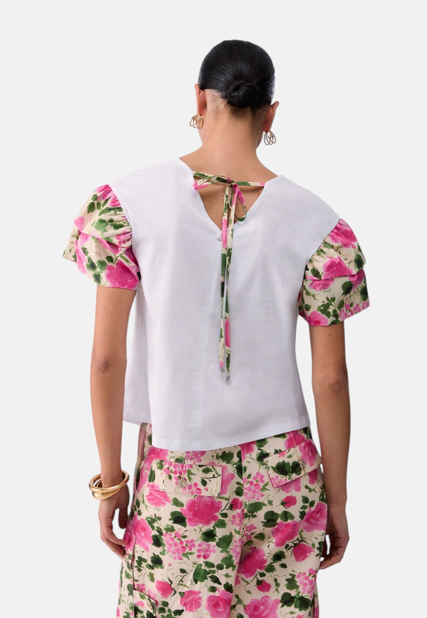 T-Shirt Manica Corta Donna Liu Jo Naive Roses  WA6513J6308