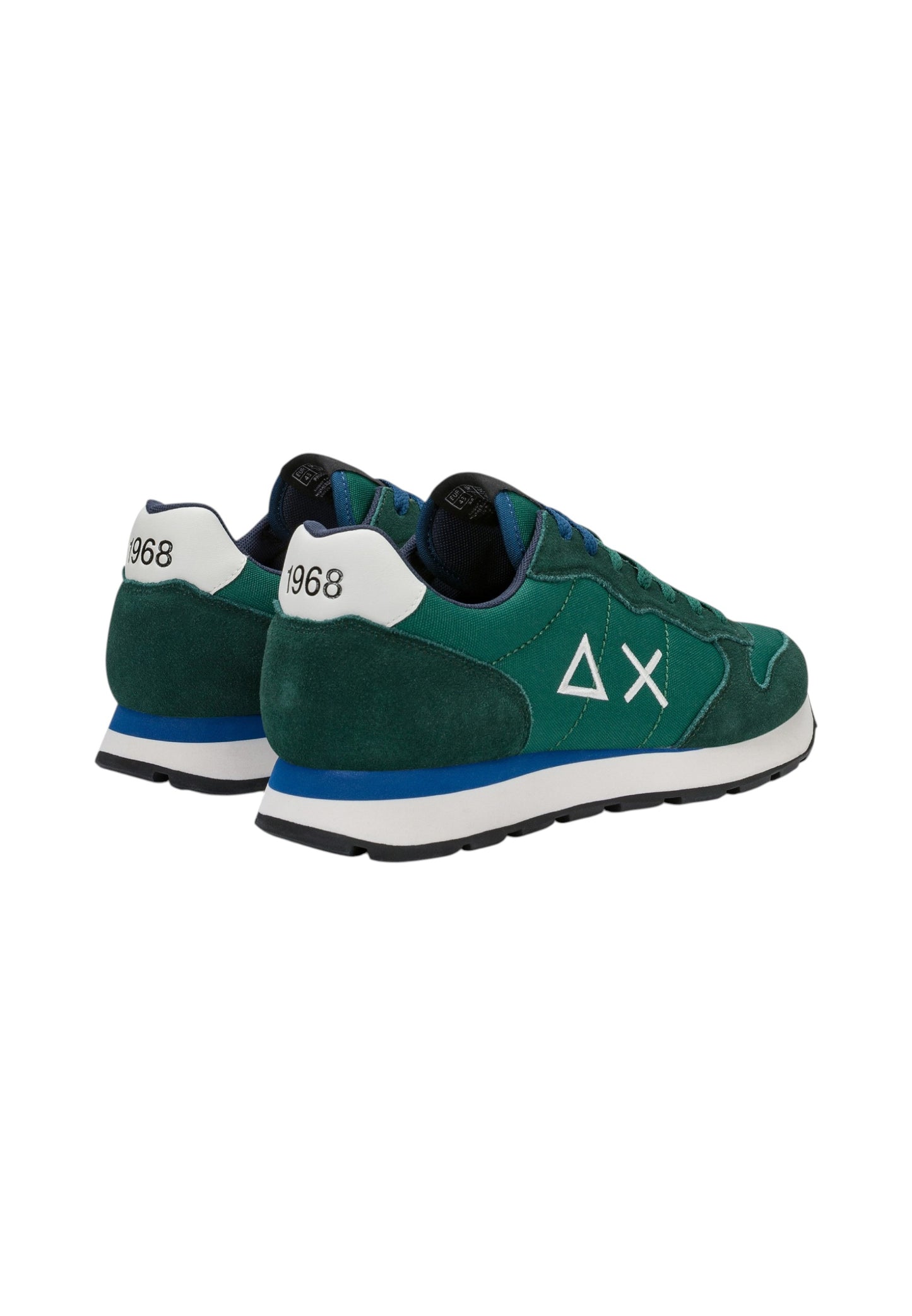 Sneakers Basse Uomo Sun68 Stile Running, Logo Ricamato, Nylon E Suede Tom Solid Z46101
