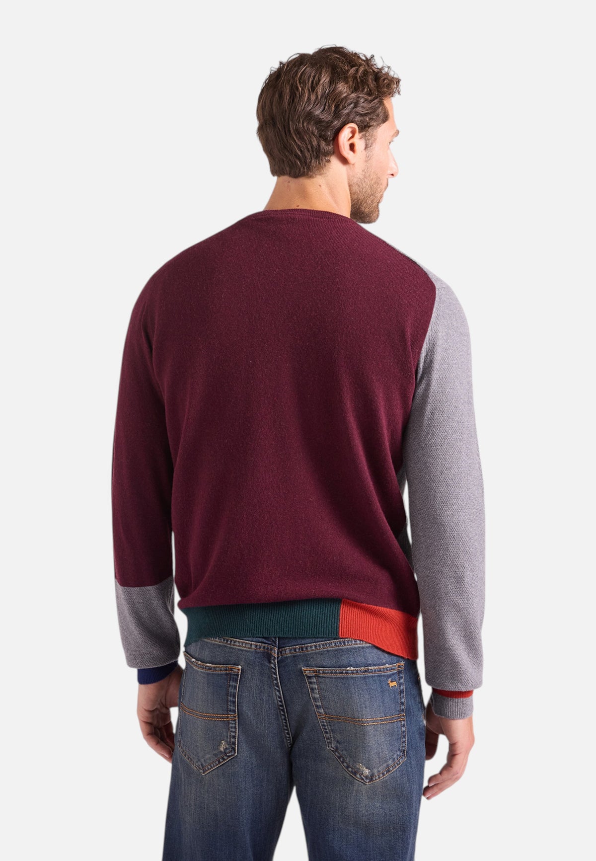 Maglione A Girocollo Uomo Harmont & Blaine Misto lana e cashmere, Design color block, Regular Fit, Finiture a costine, Logo Harmont & Blaine  HRR898030187