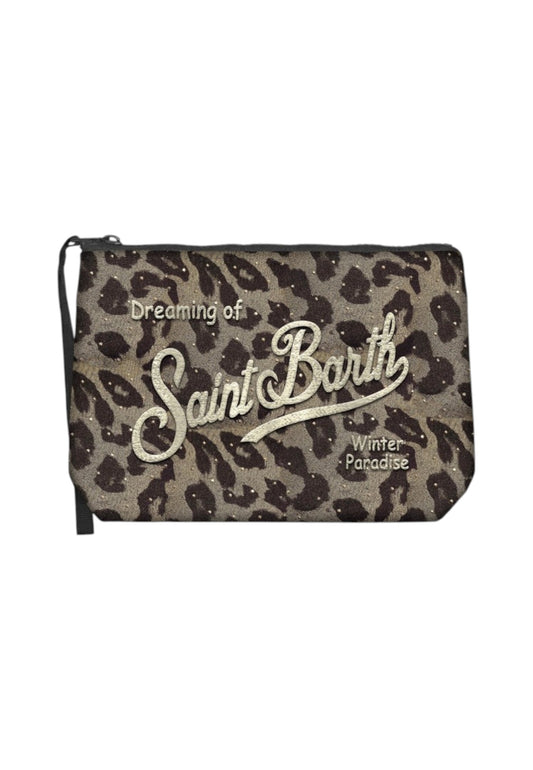 Pochette  Unisex Mc2 Saint Barth Animalier Or Strass Embroidery Aline Silk ALI0029