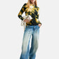 Maglione A Girocollo Donna Desigual Motivo floreale, Fit regular, Maglia fine, Poliammide riciclata Darkbotanic 26WWJF40