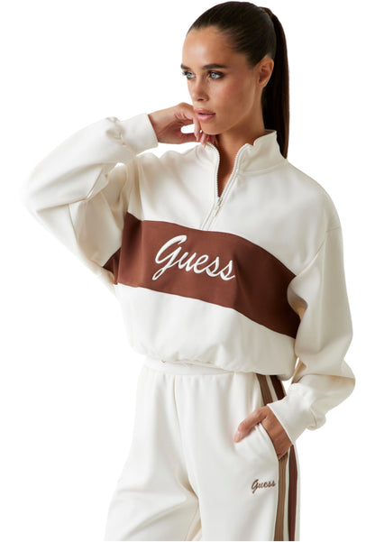 Felpa Collo Alto Donna Guess Mezza zip Fabia V5BQ00KCX22
