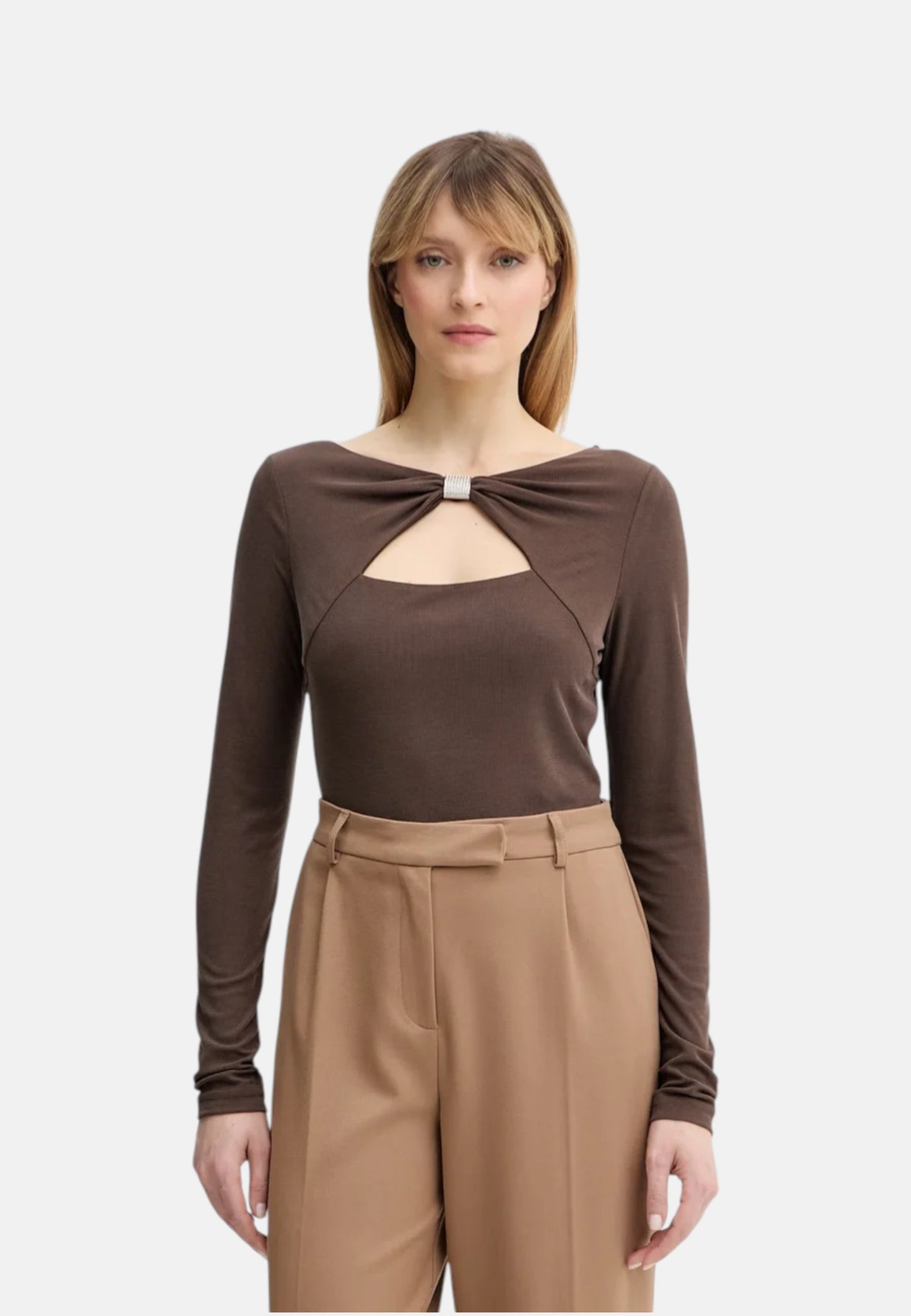 Top Manica lunga Donna Guess  Milena Front Bow W6RP11KAQL2