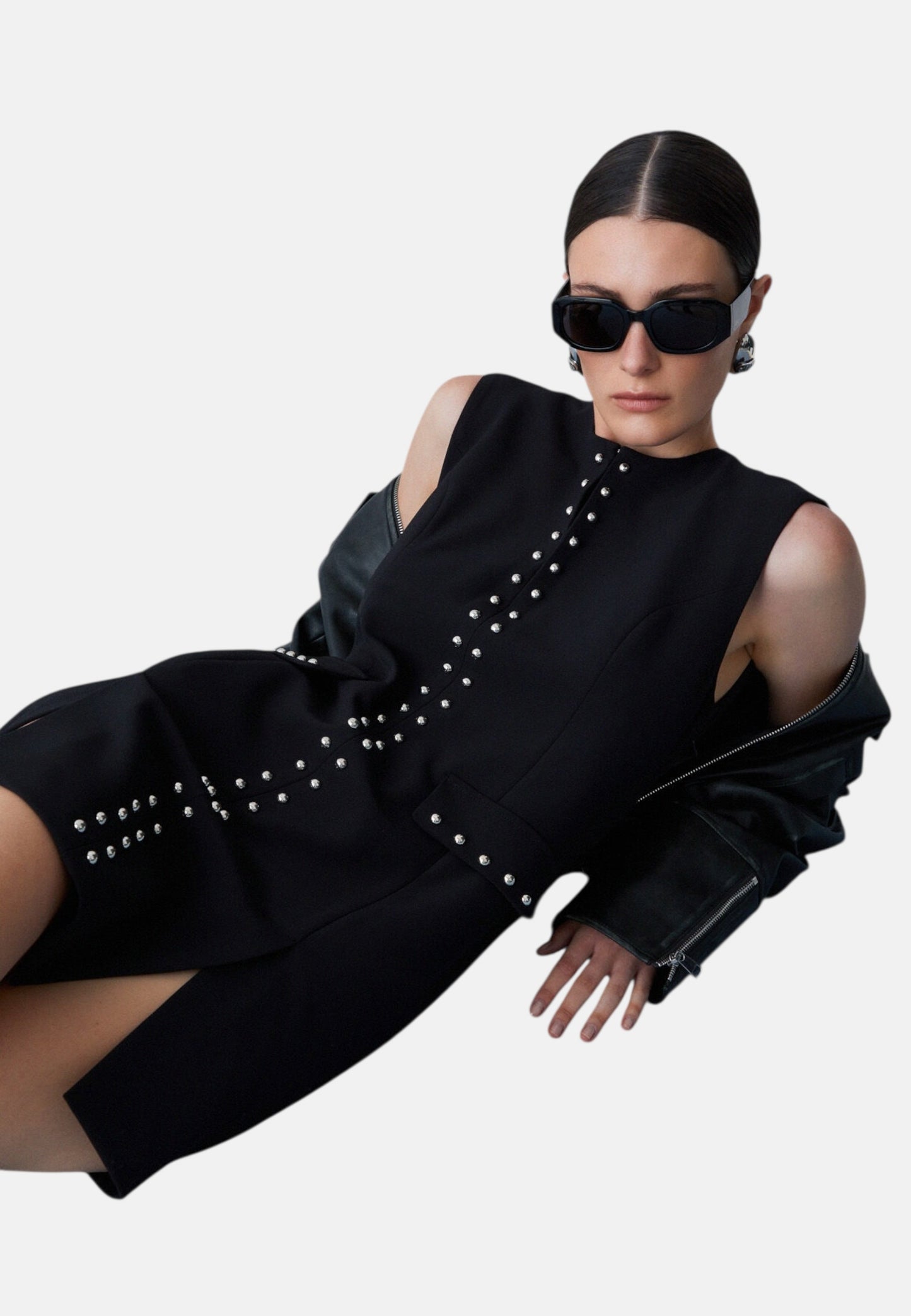 Vestito Corto Donna Liu Jo Tessuto Navetta Con Borchie  WA6119T2527