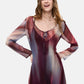 Vestito Midi Donna Desigual Motivo astratto, Fit regular, Manica lunga, Scollo a V Cira 26WWVW38