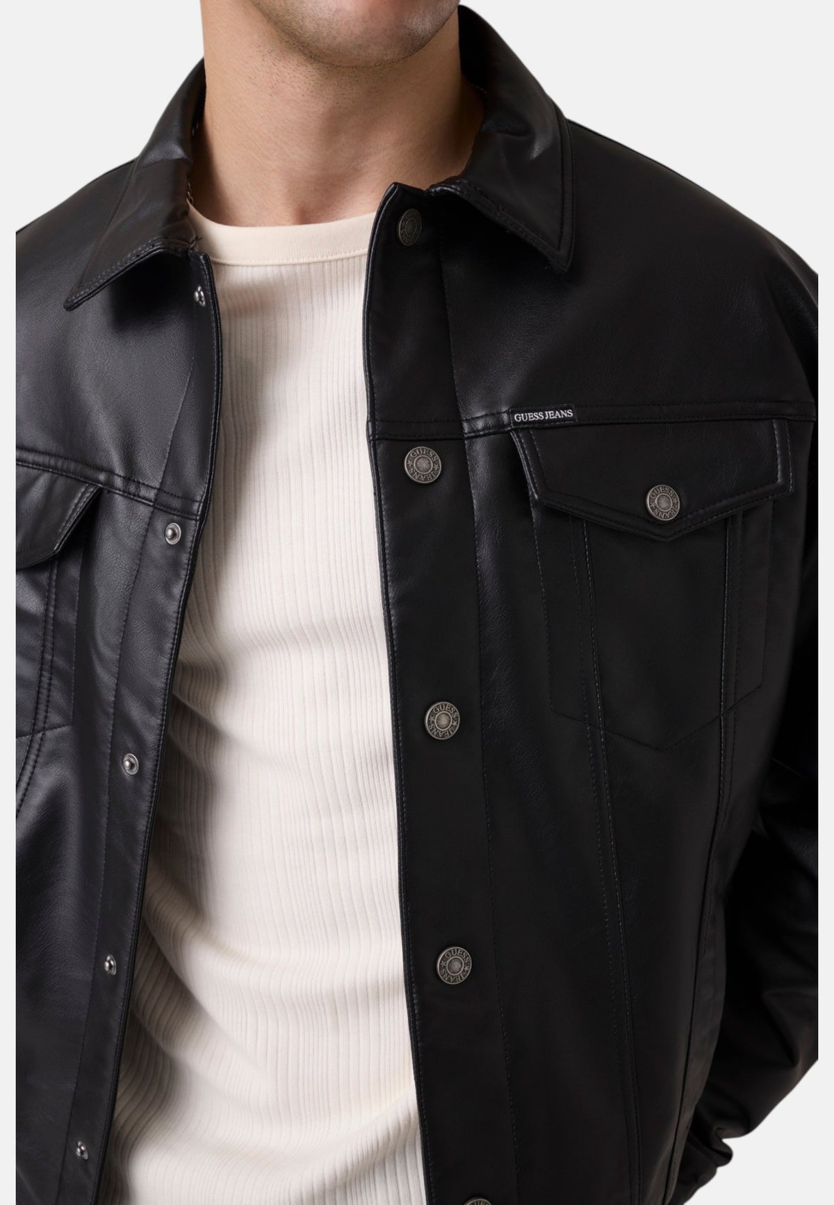 Giacca In Pelle Sintetica Uomo Guess Stile trucker Gj M6YL45W3368