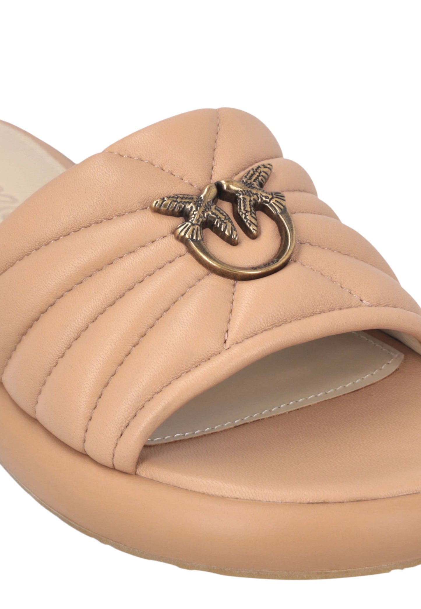 Ciabatte  Donna Pinko In Nappa Trapuntata Con Logo Love Birds Fiona 03 SD0525P003