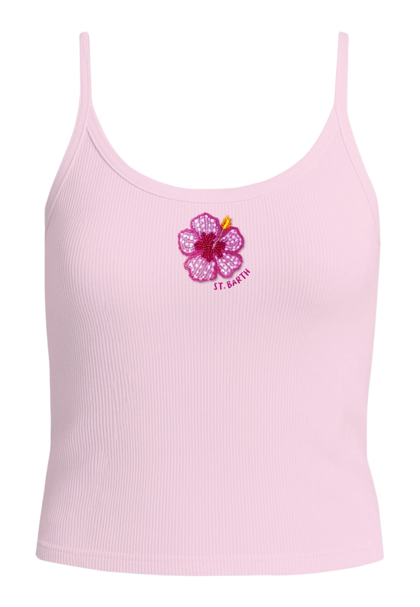 Top  Donna Mc2 Saint Barth Rib Sb Hibiscus Beads Emb Zaira ZAI0001
