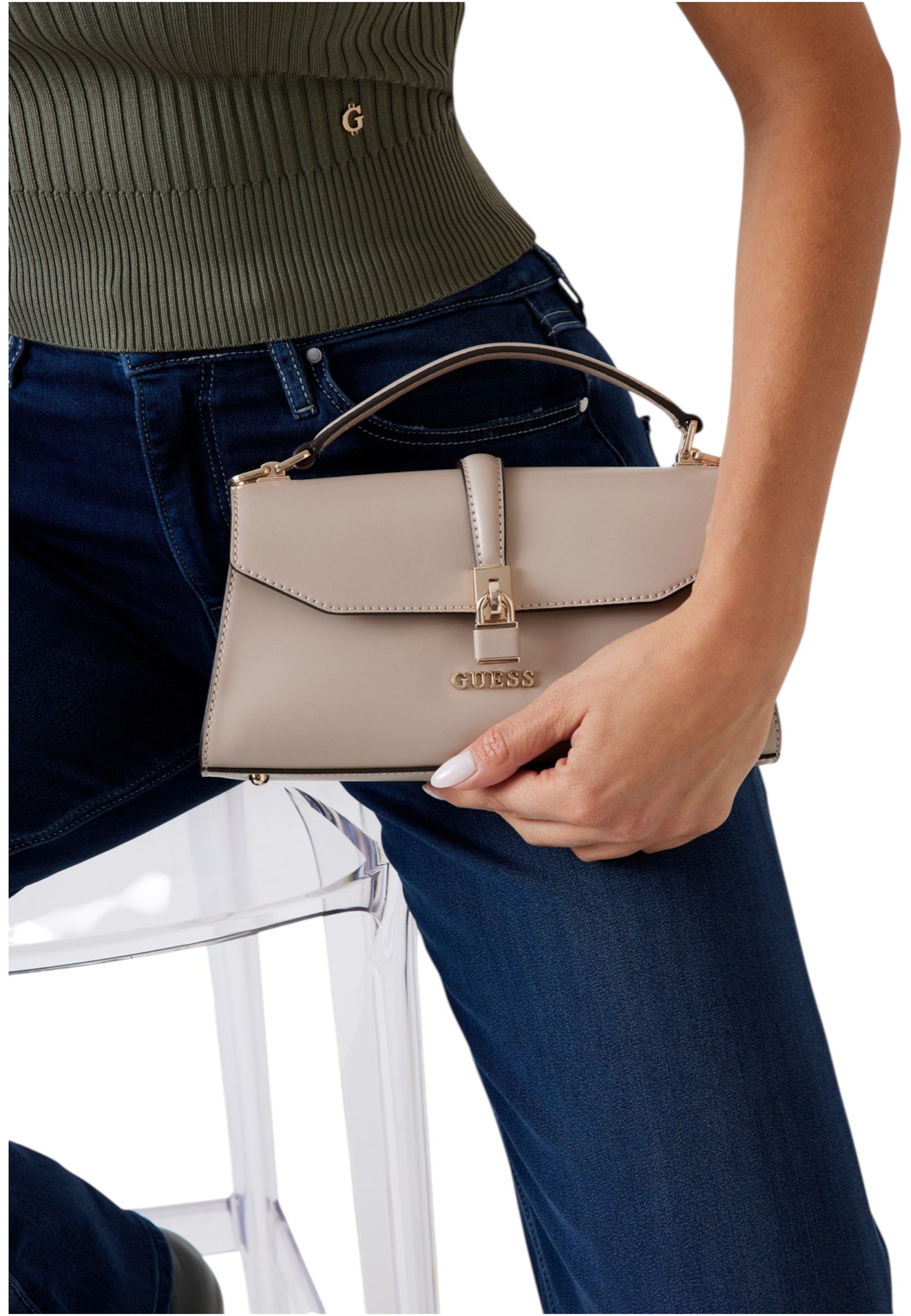 Borsa A Tracolla Donna Guess Top Handle Flap Queensland HWVG9655200