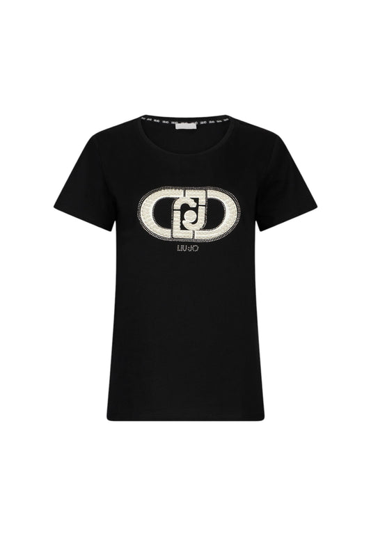 T-Shirt Manica Corta Donna Liu Jo  Monogram Pearl TF5280JS923
