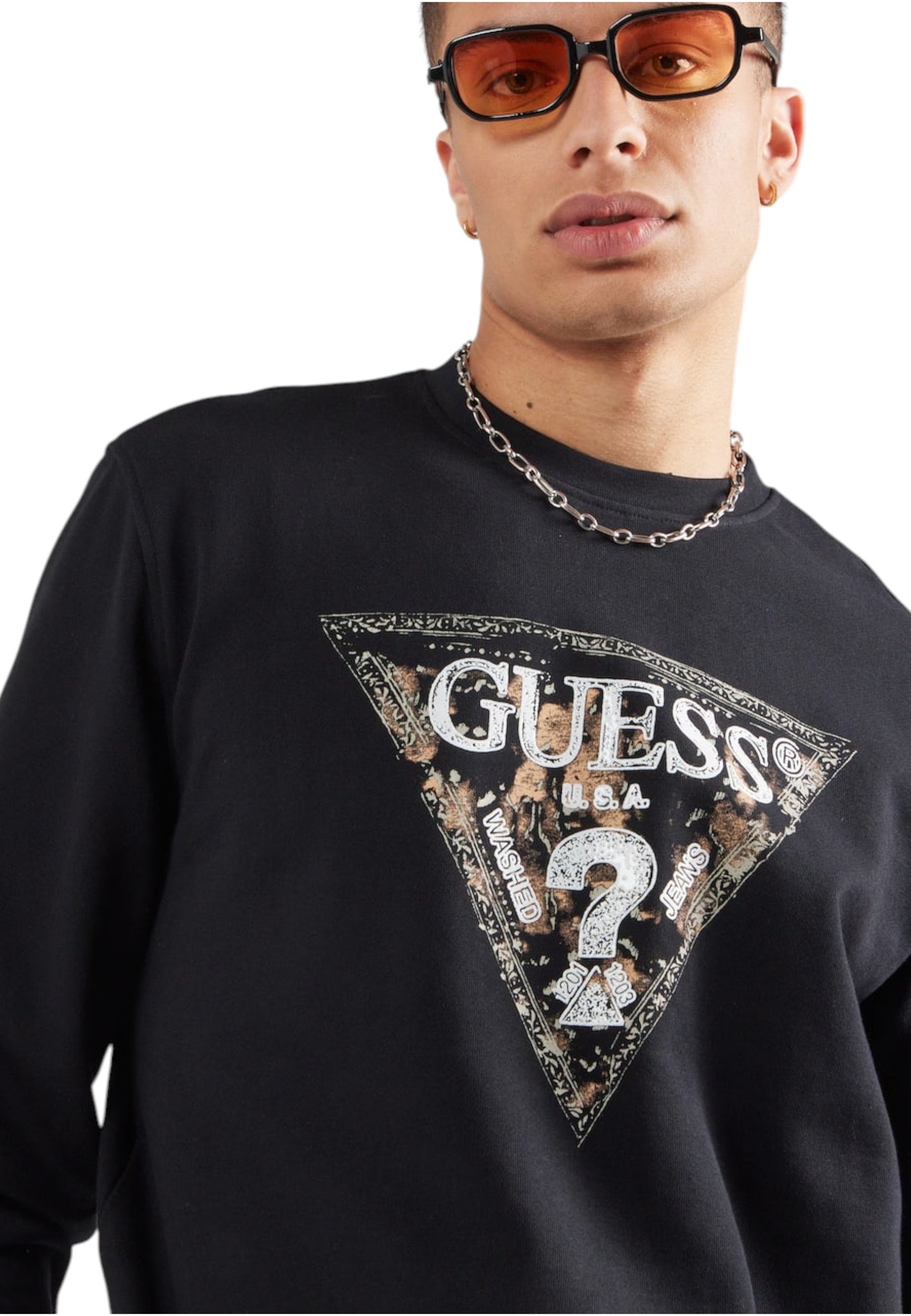 Felpa A Girocollo Uomo Guess  Guess Triangle M5YQ05K68I4