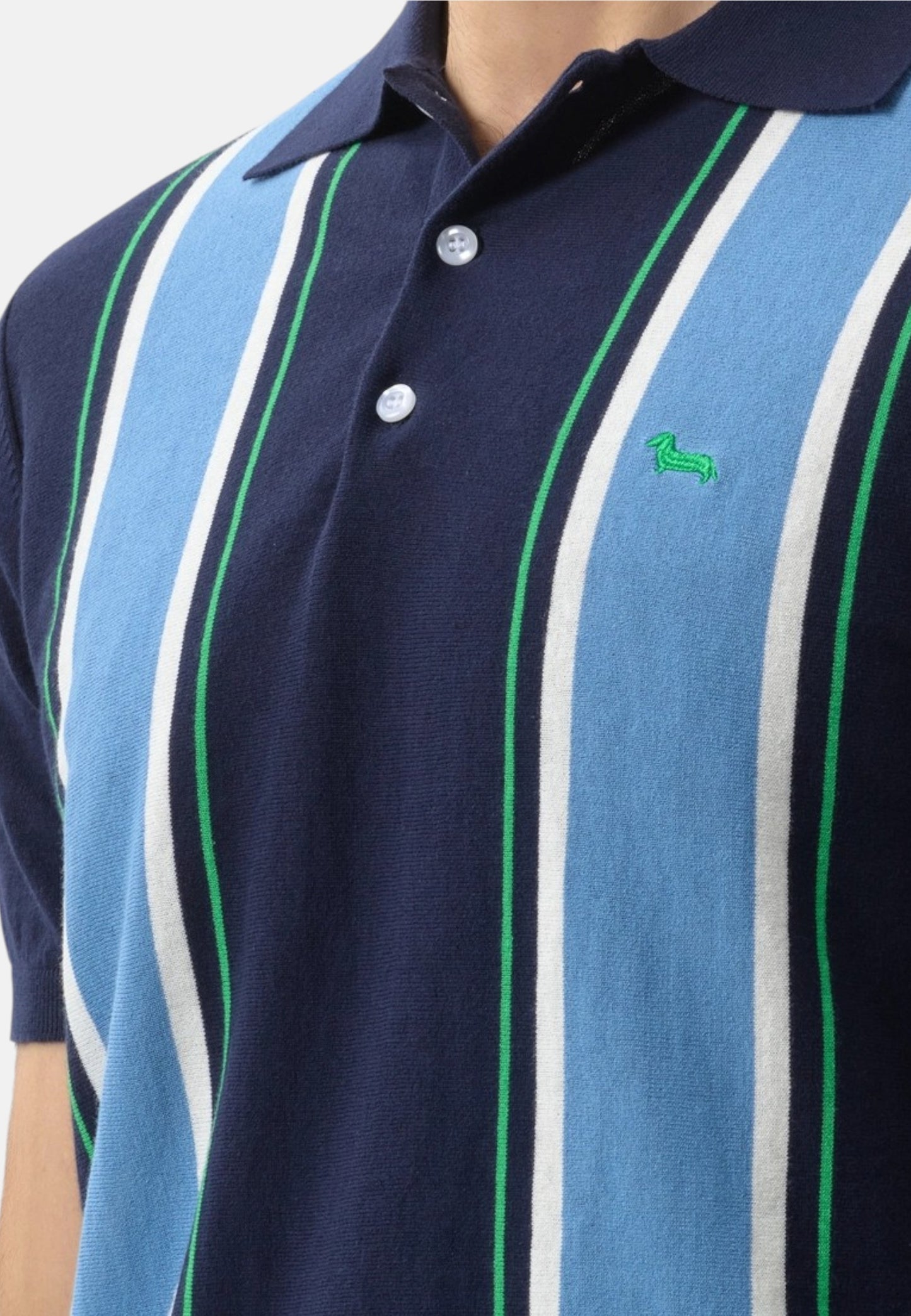 Polo Manica Corta Uomo Harmont & Blaine In Maglia SmacchInata Righe Verticali  HRQ856031075
