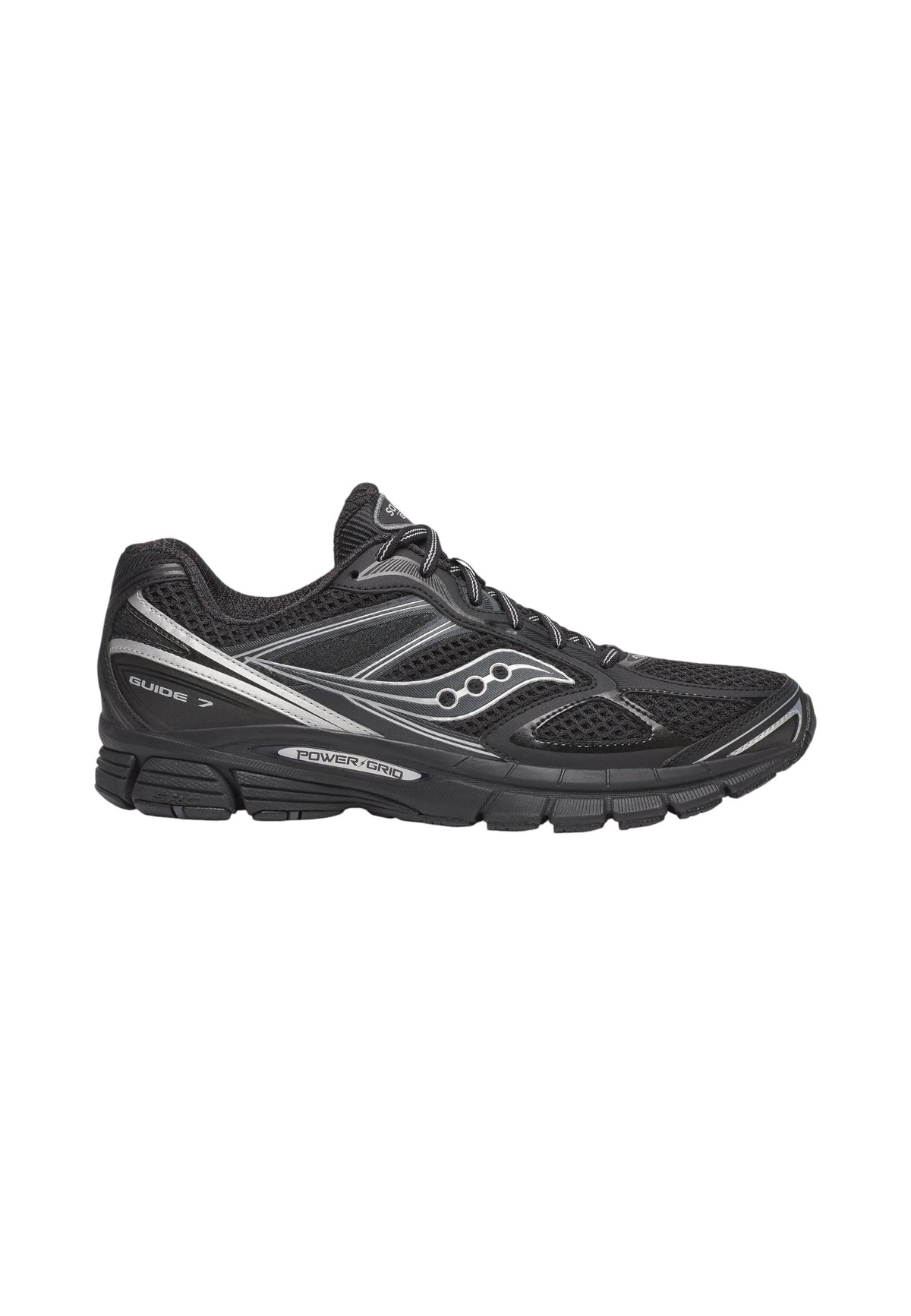 Sneakers Basse Uomo Saucony Chiusura con lacci, Tomaia in mesh traspirante, Tecnologia Power Grid, Dettagli riflettenti, Struttura leggera e ammortizzata Progrid Guide 7 S70936
